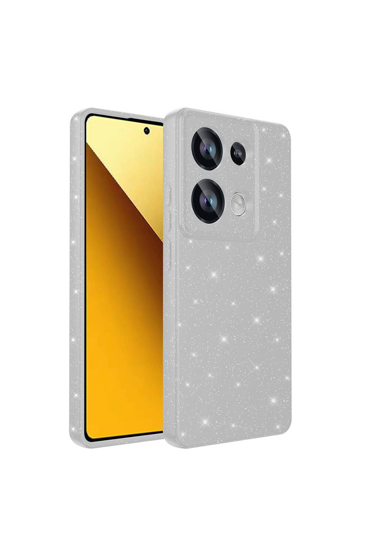 halkhouse Xiaomi Redmi Note 13 Pro 4G Kılıf Kamera Korumalı Simli Lüks Esnek Slikon Kotno Kapak