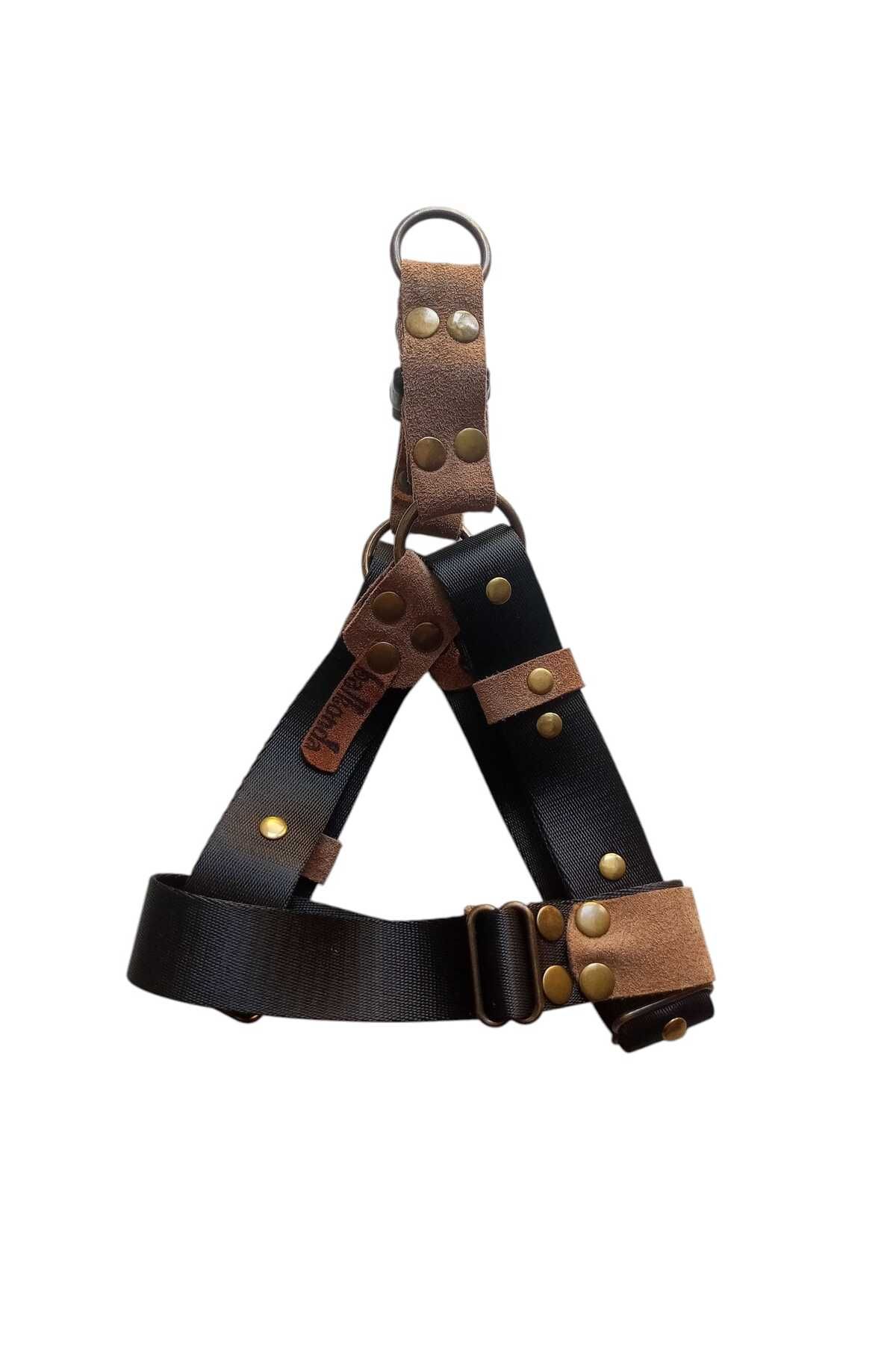 balkonda Köpek Göğüs Tasması Küçük Irk Nubuk Deri,Kolon Göğüs Ölçüsü:35-60cm Ayarlamalı Dog Harness GT5-29