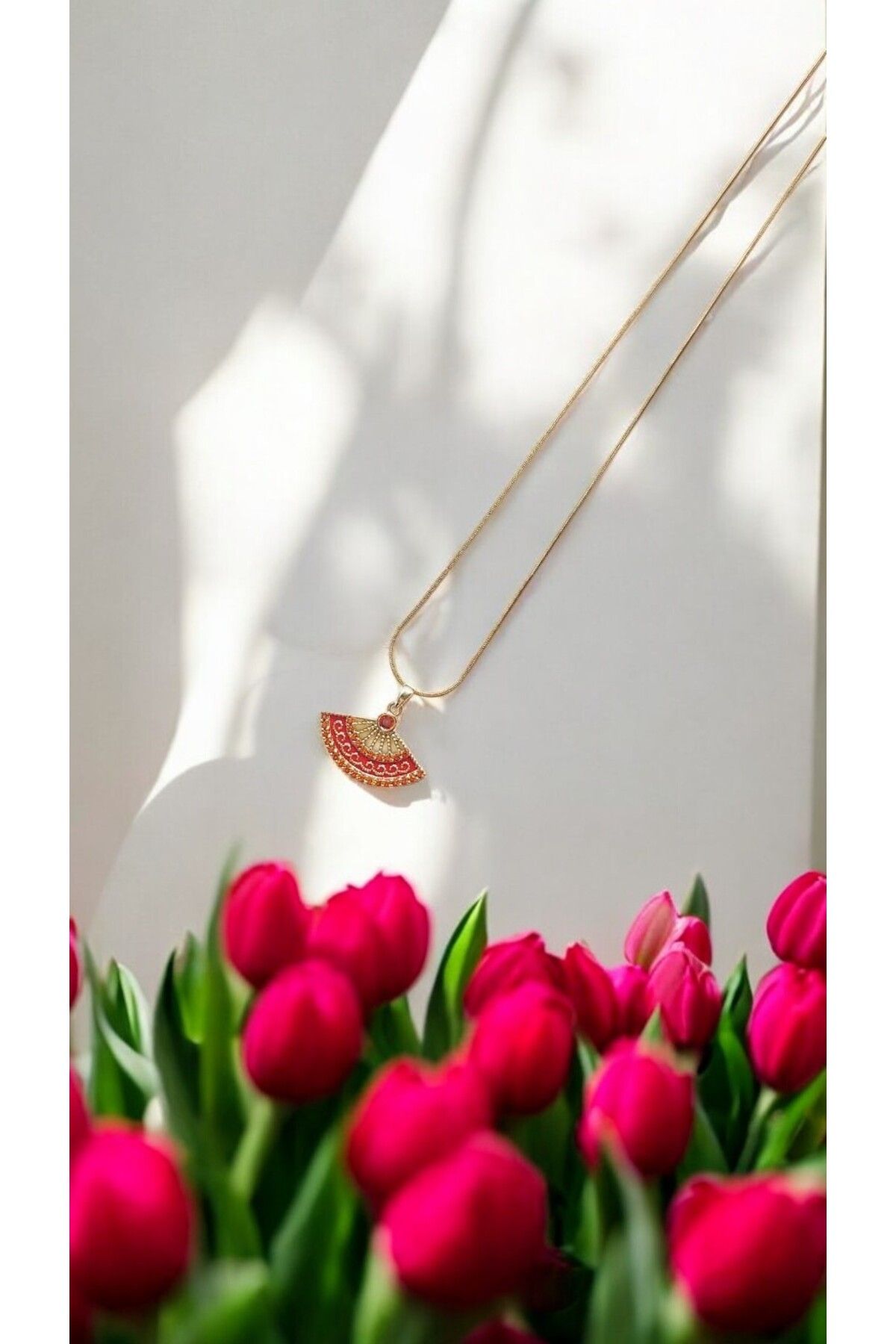 NOVA JEWELLERY Yelpaze Model Paslanmaz Çelik Kolye |STEEL NECKLACE