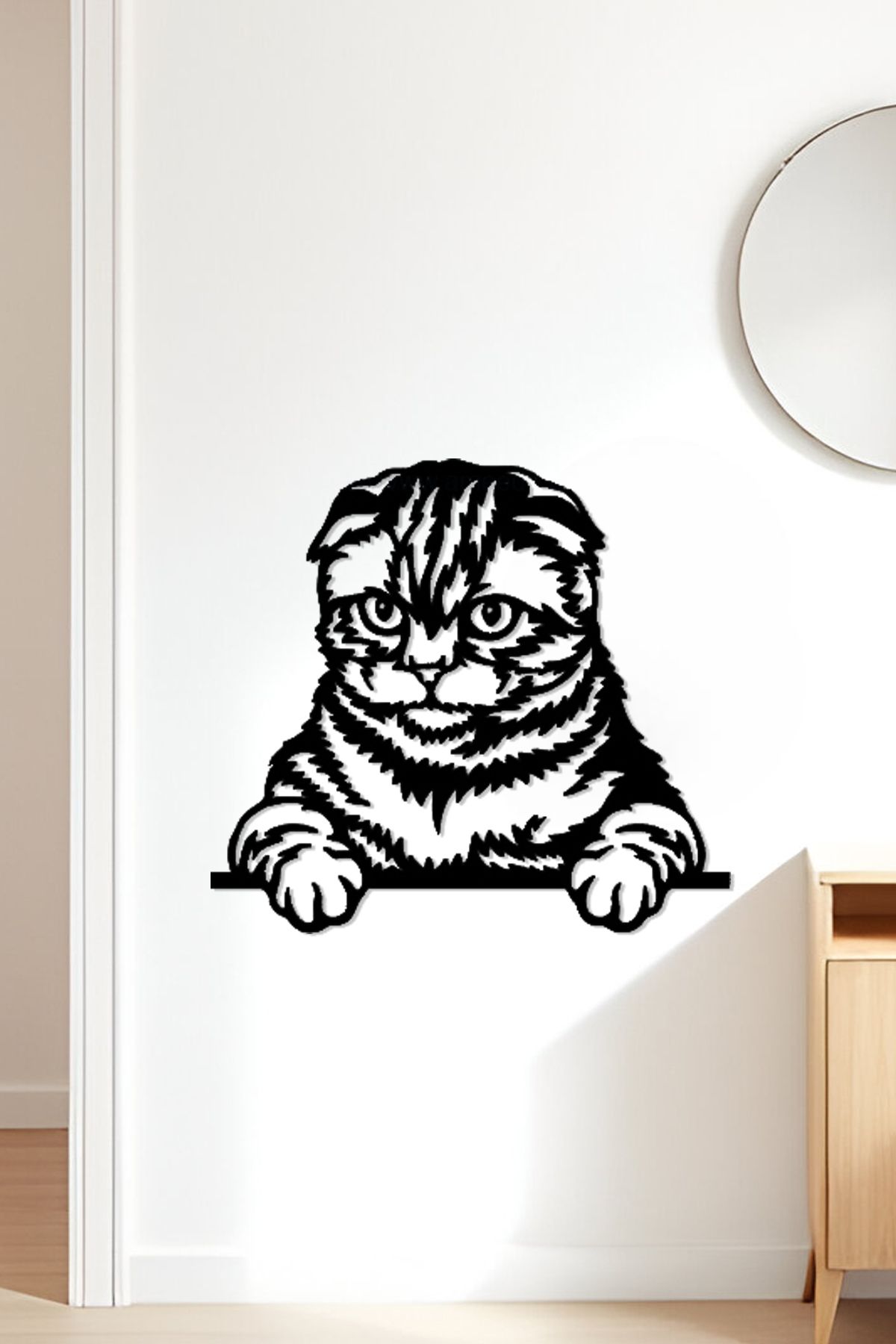 oalpo Kedi Modern Dekoratif Tablo, Dolap, Duvar Ve Kapı Üzerine Uygun, 3d Baskı, 20cm