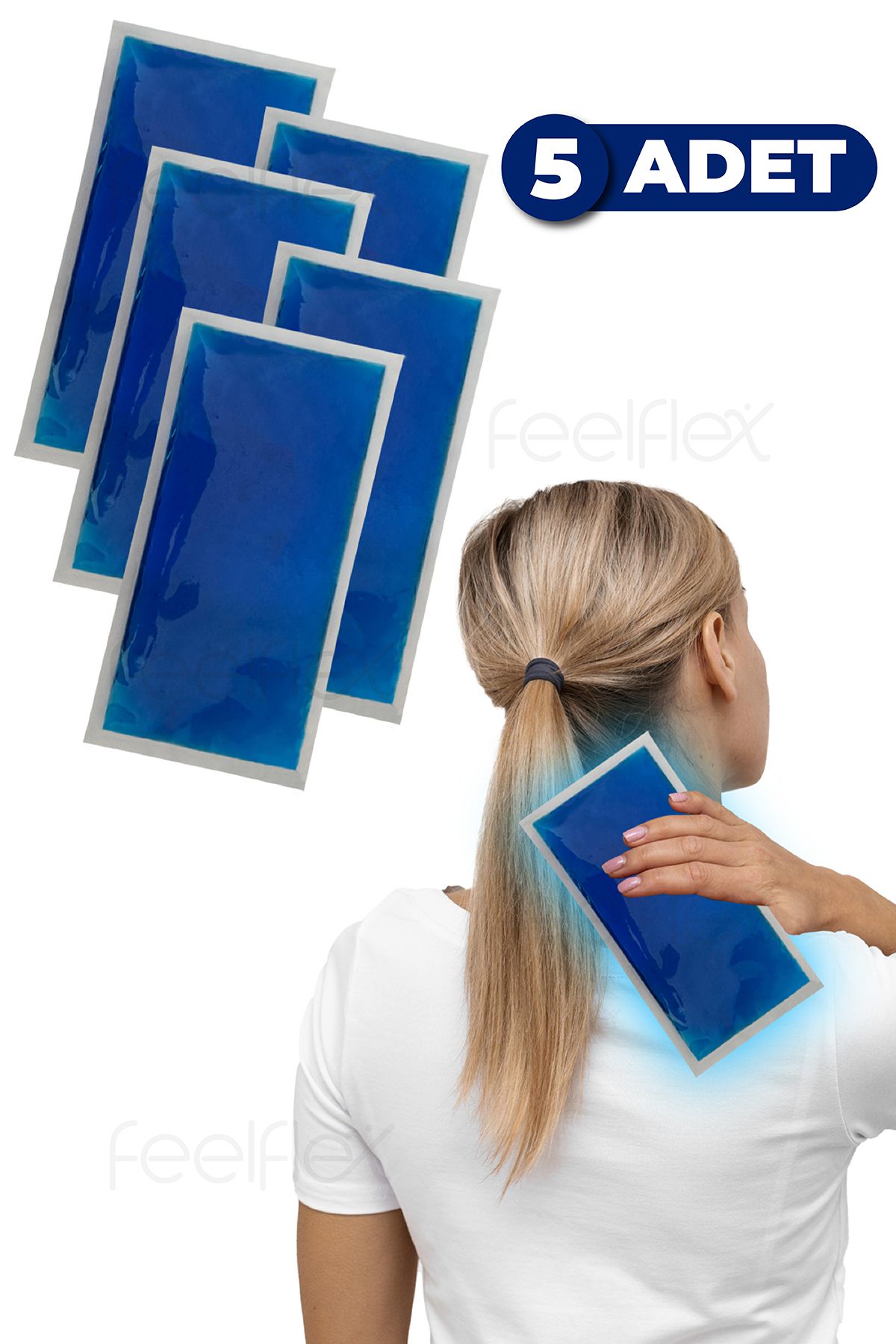 Feelflex Sıcak Soğuk Kompres Jel Termojel 13x26cm, 5 Adet, Bel, Omuz Diz Kompres