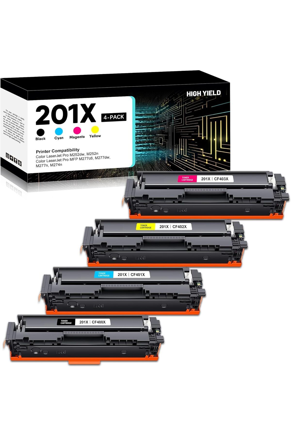 HP YUKSEK KAPASİTE CF400X CF401X CF402X CF403X Color Laser M252dw M252n MFP M277c6 M277dw M277n M274n