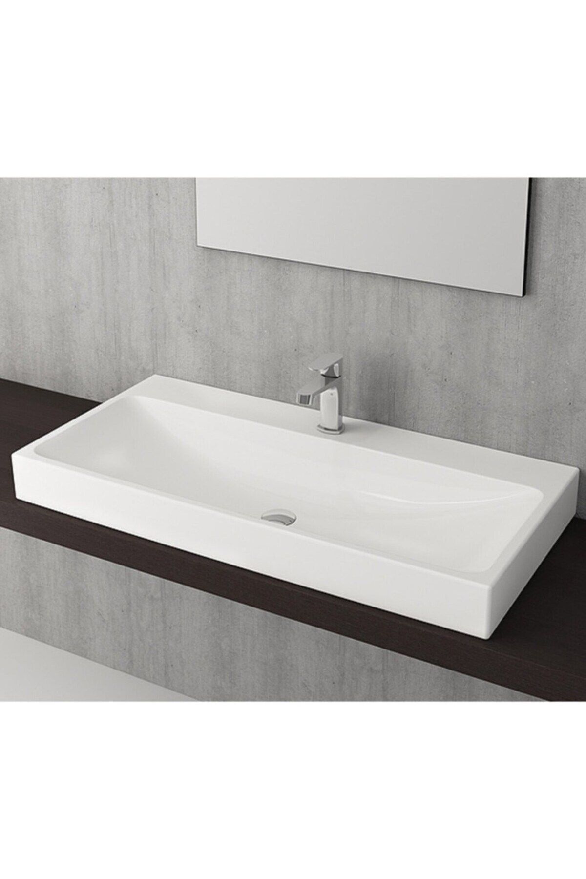 Bocchi Scala Tezgah Üstü Lavabo 100 cm Parlak Beyaz 1079-001-0126