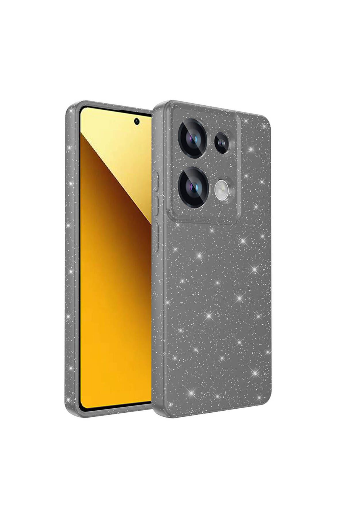 halkhouse Xiaomi Redmi Note 13 Pro 4G Kılıf Kamera Korumalı Simli Lüks Esnek Slikon Kotno Kapak