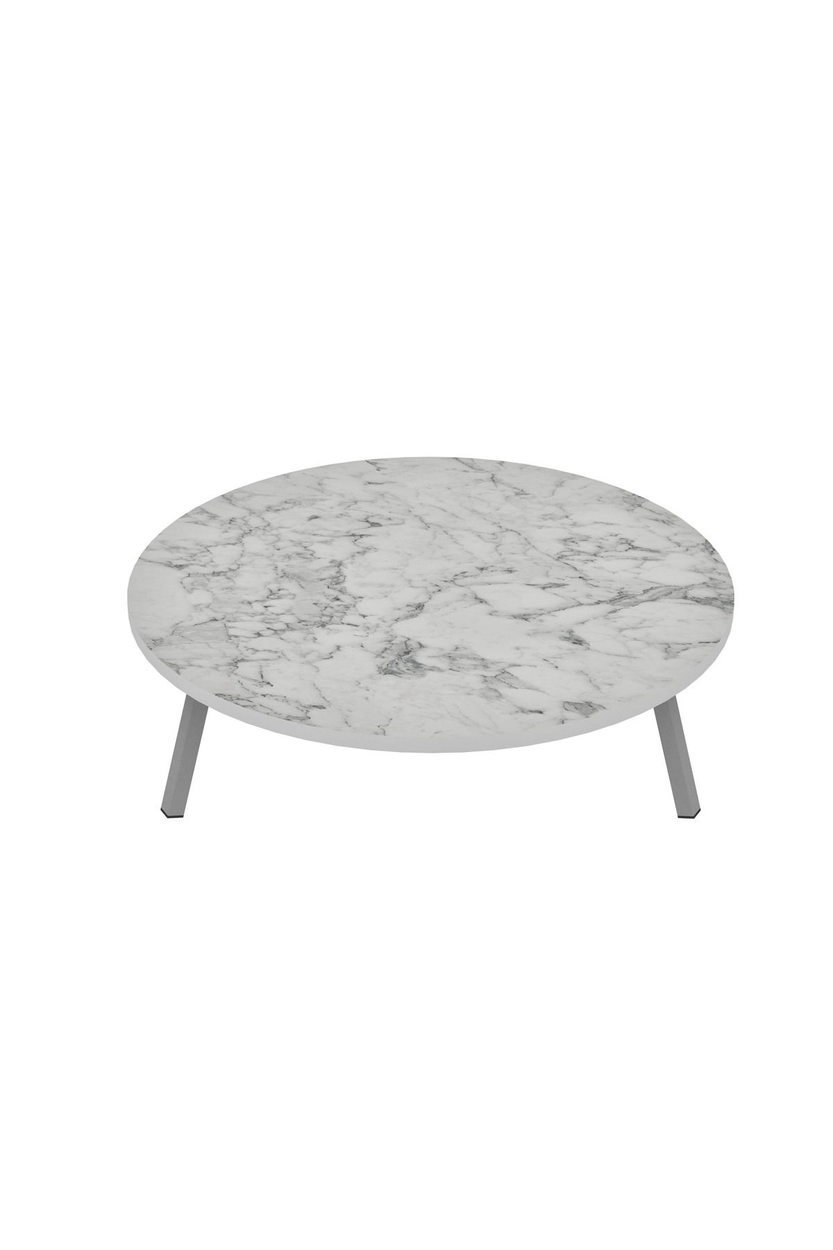 MCK Plus 60 CM Hibrit Yer Sofrası ,Yuvarlak Yer Sofrası Beyaz Mermer Desenli