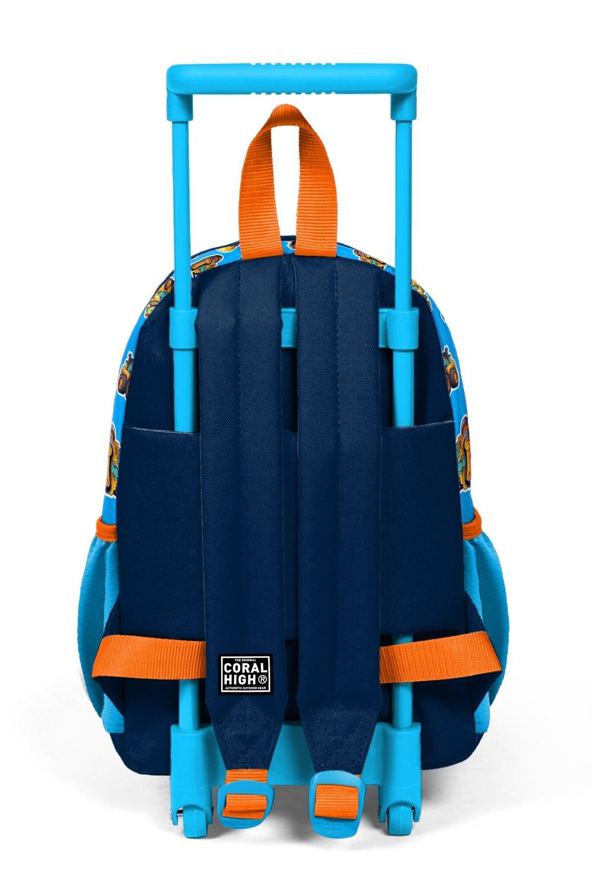 Coral High-Little Nest Backpack with Squeegee Blue Orange Dinosaur Pattern Two Compartments 24071 4