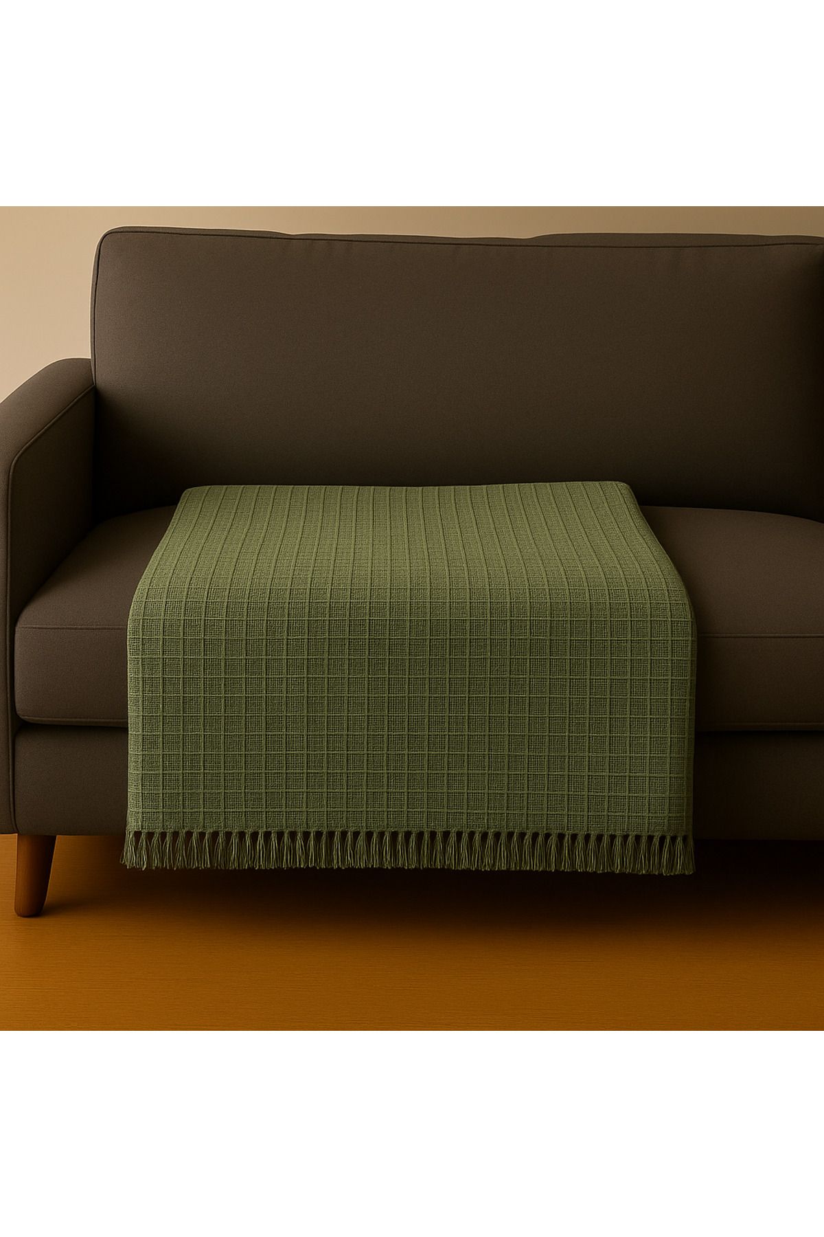 STORKİST Doğal Pamuklu Çok Amaçlı Haki Yeşili Rengi Örtü - (170x210 Cm) Nefes Alan, Yumuşak Dokulu
