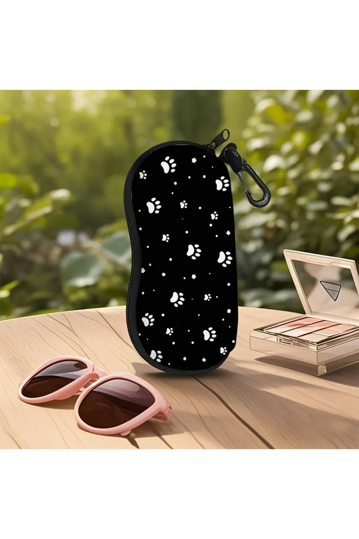 TATA CRAFT NEOPRAN KEDİ TEMALI GÖZLÜK KORUMA KILIFI MODA ASKI KANCALI