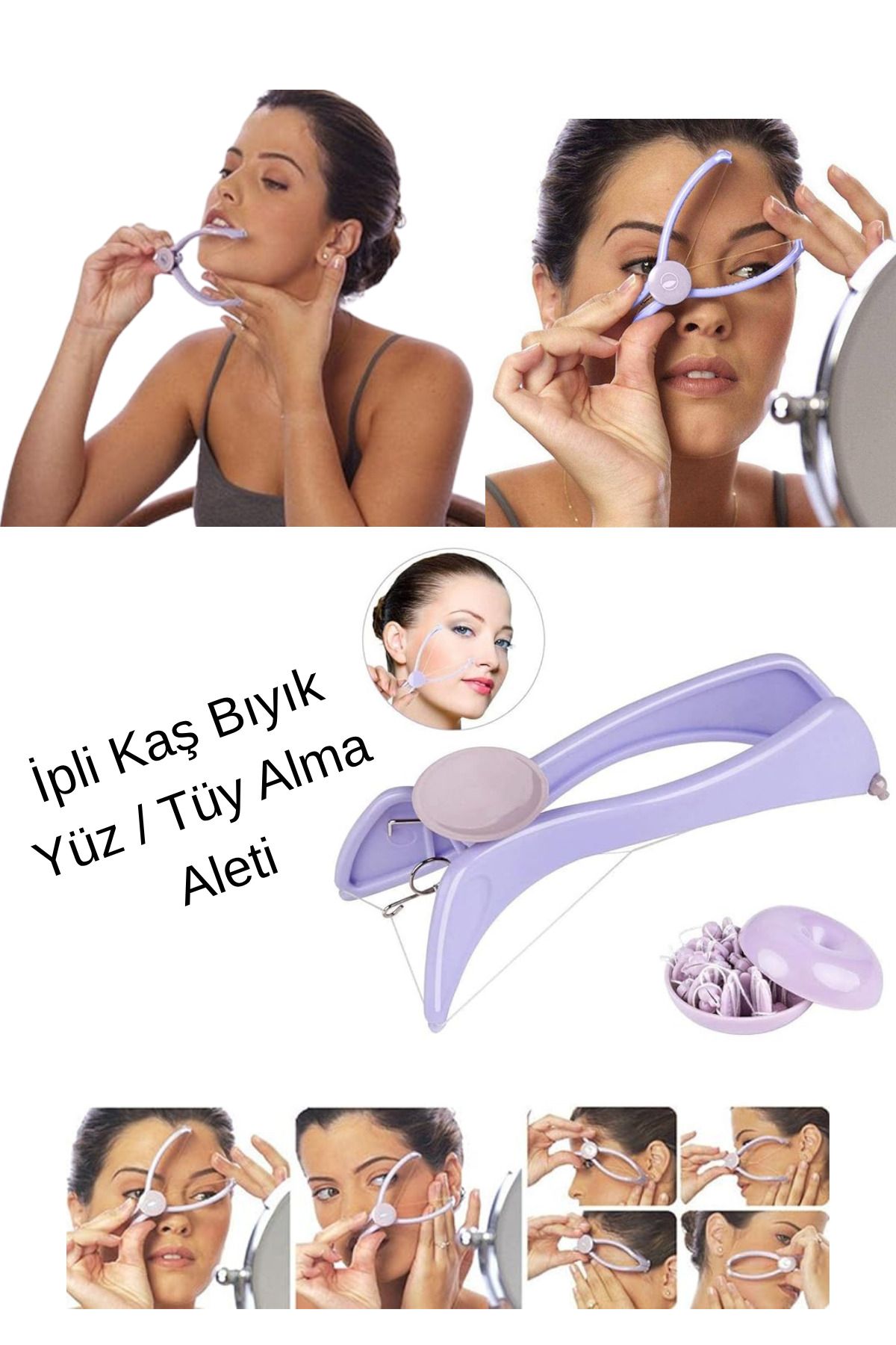 Shopura İpli Tüy Kıl Alma Kaş Bıyık Ağda Yüz Cilt Epilasyon Aleti