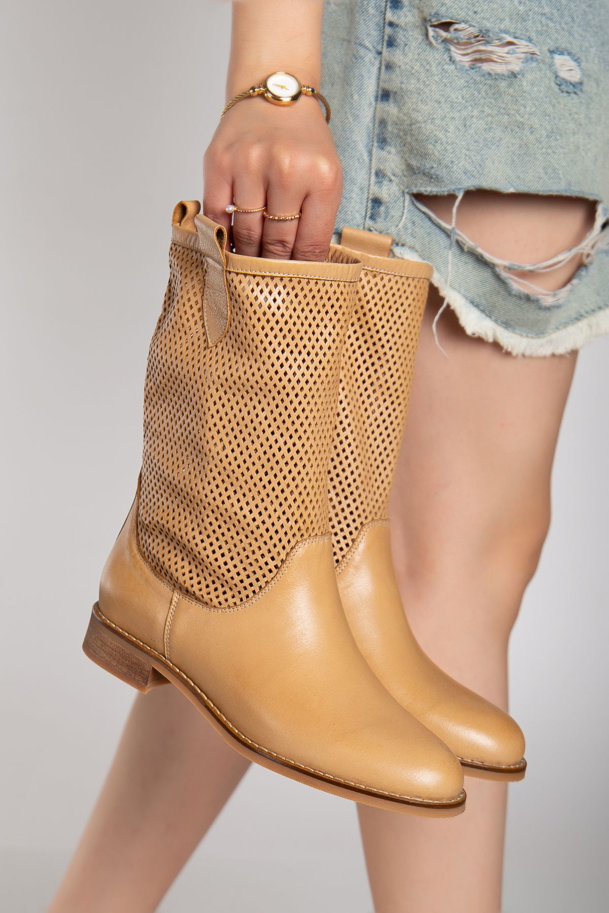 Elile Shoes Hakiki Deri 33-34-35 Numaradan 41-42-43-44 Numaraya Kadar Delikli Yazlık Bot