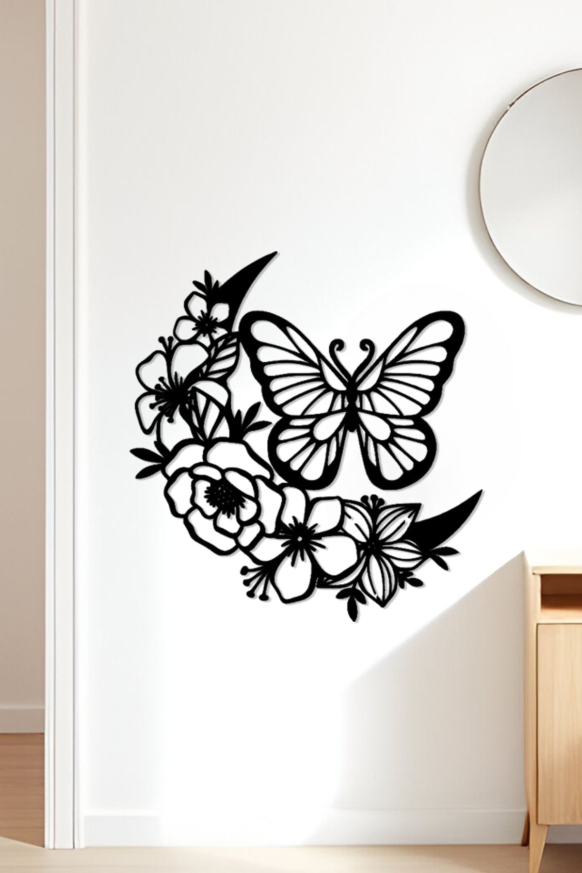oalpo Kelebek Modern Dekoratif Tablo, Dolap, Duvar ve Kapı Üzerine Uygun, 3D Baskı, 20cm
