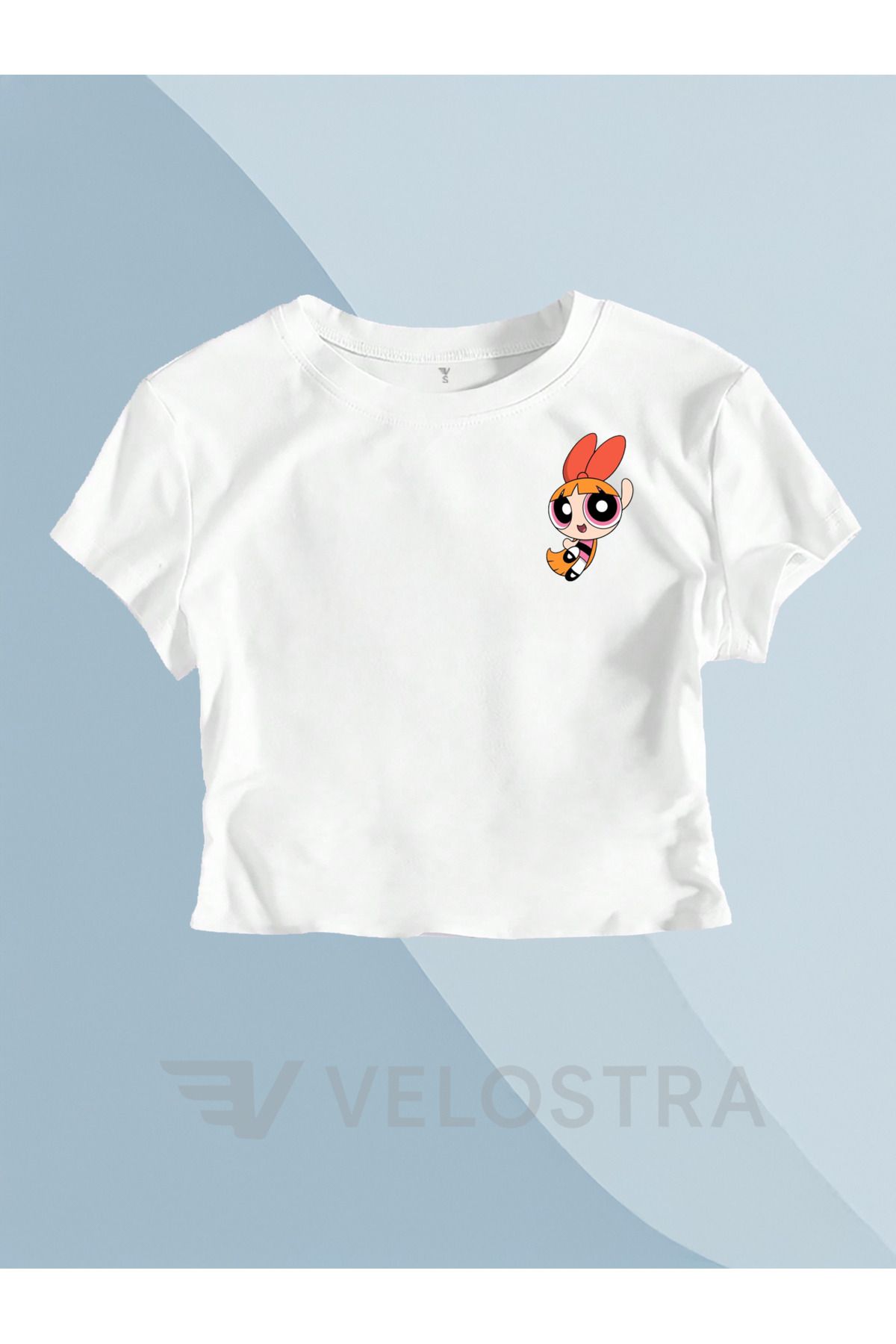 Velostra Kadın ÇizgiFilm Baskılı Tee Crop