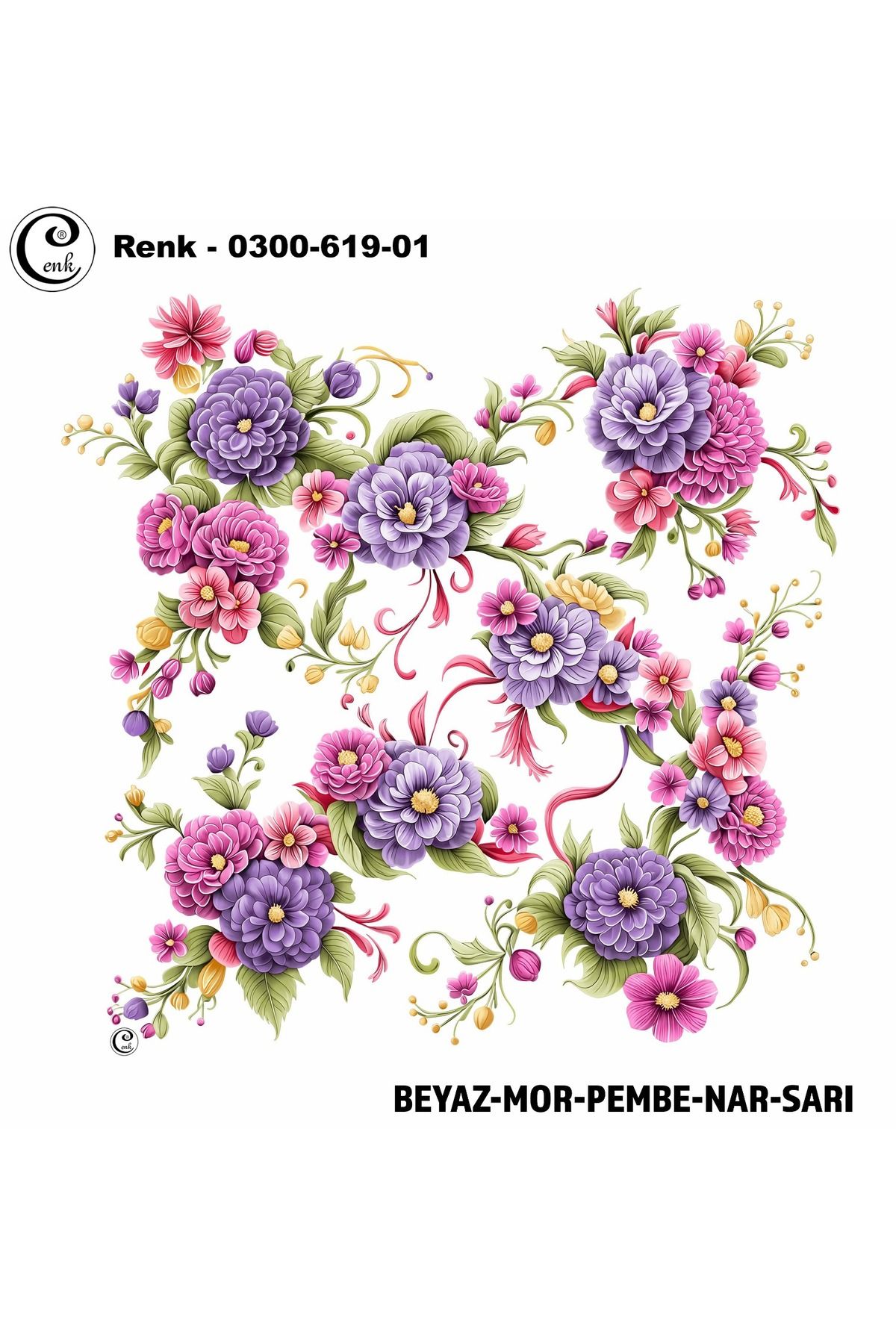 Cenk Desenli Oyalık Yazma - 0300-619
