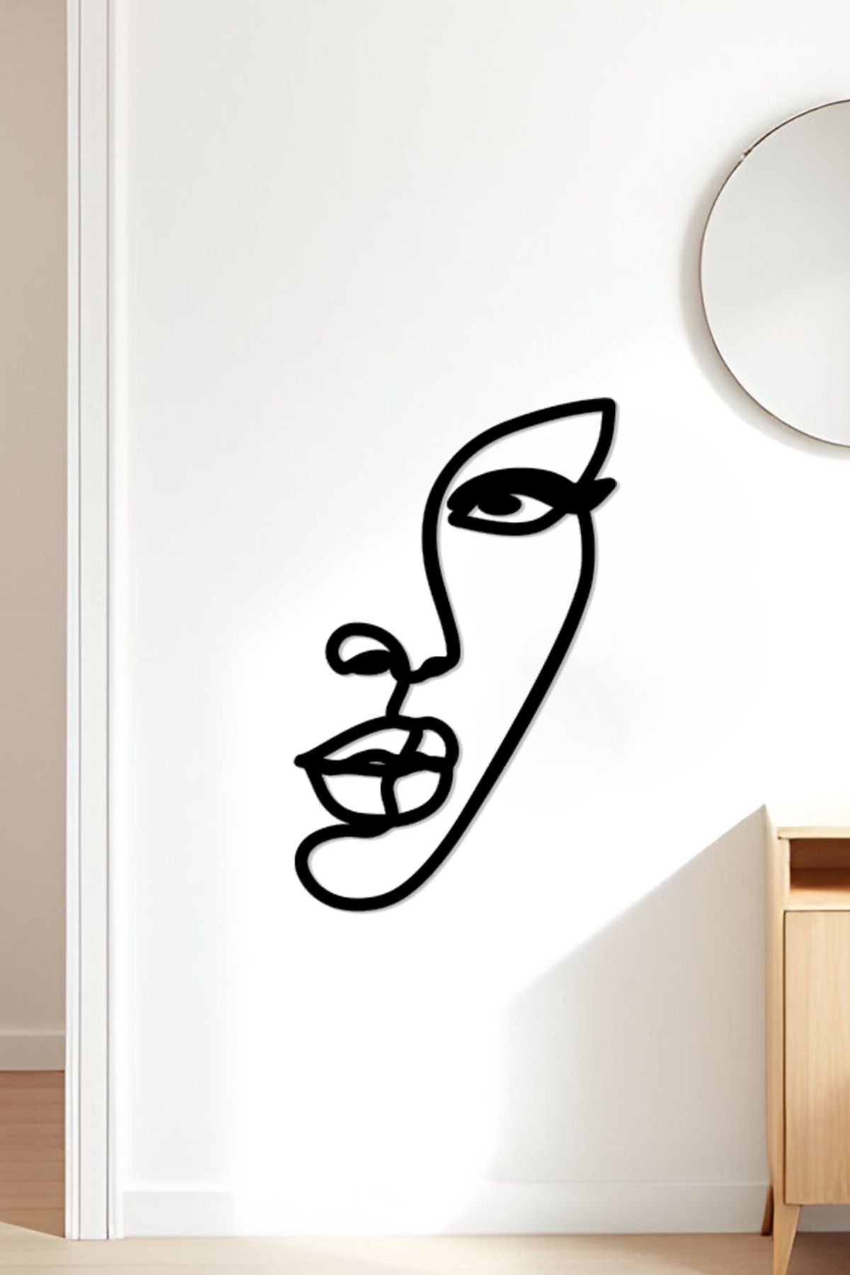 oalpo Abstract Yüz Modern Dekoratif Tablo, Dolap, Duvar ve Kapı Üzerine Uygun, 3D Baskı, 20cm