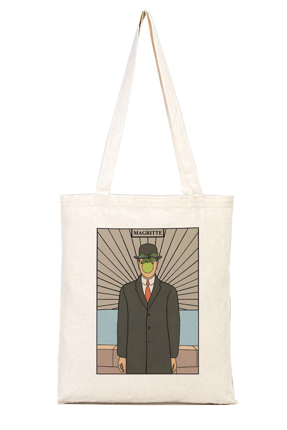 iyi fikirler Magritte Son of Man Bez Omuz Çantası