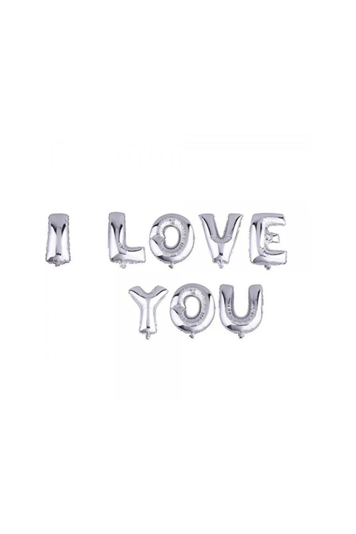 minaydan Parti Aksesuar I Love You Folyo Balon Gümüş Renk 35 CM