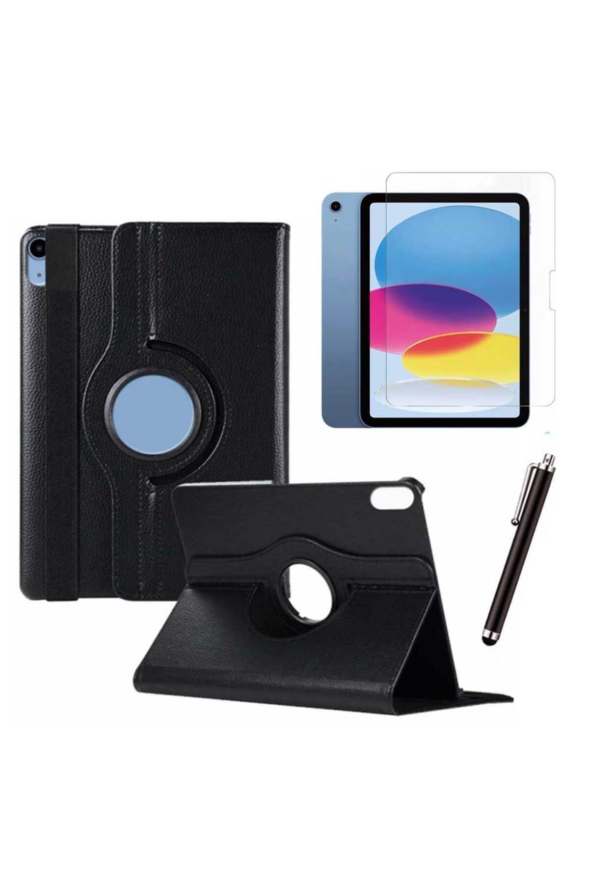 Smart Tech Apple iPad 10. Nesil / iPad A16 Uyumlu 10,9 inç Tablet Kılıfı Cam Kalem Set
