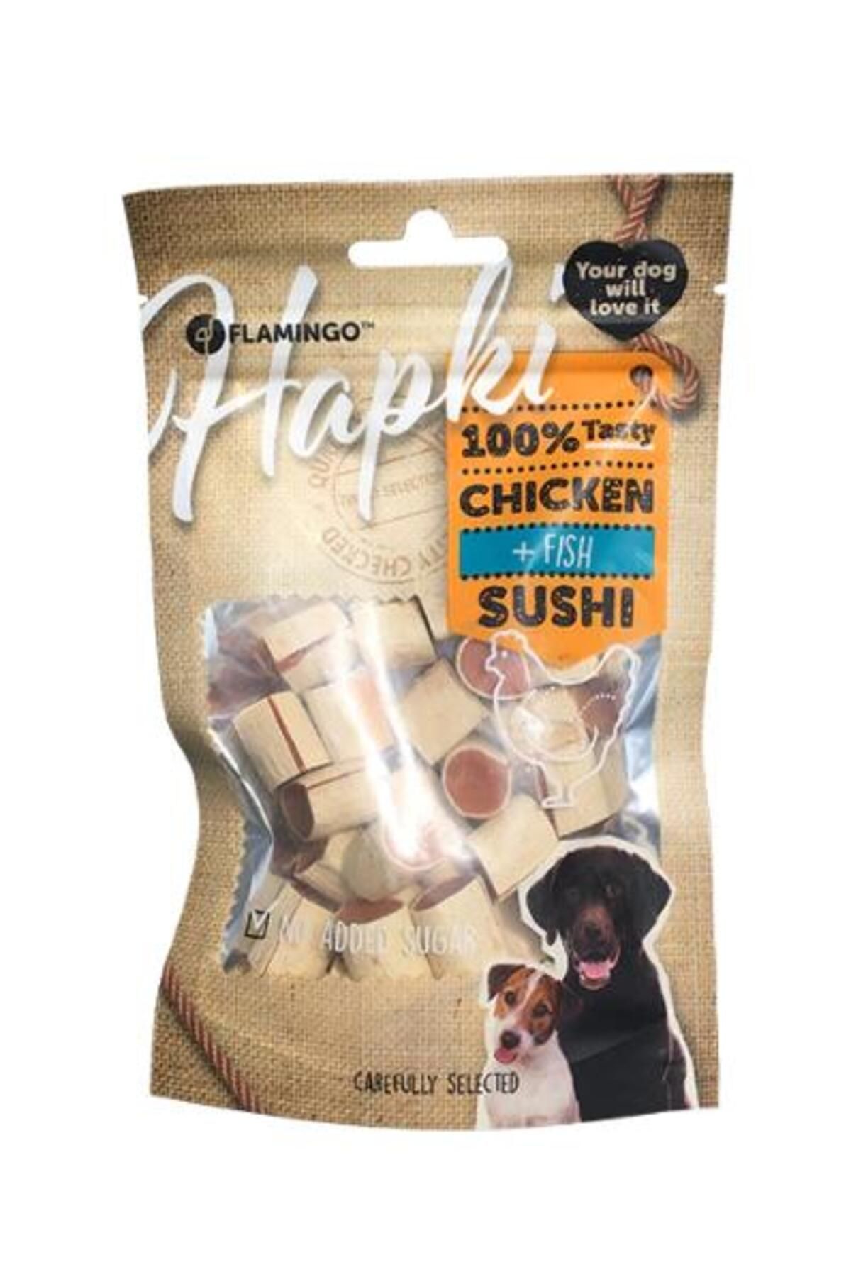 FLAMINGOO Flamingo Hapki Sushi Tavuk ve Balıklı Glutensiz Köpek Ödül Maması 85 Gr