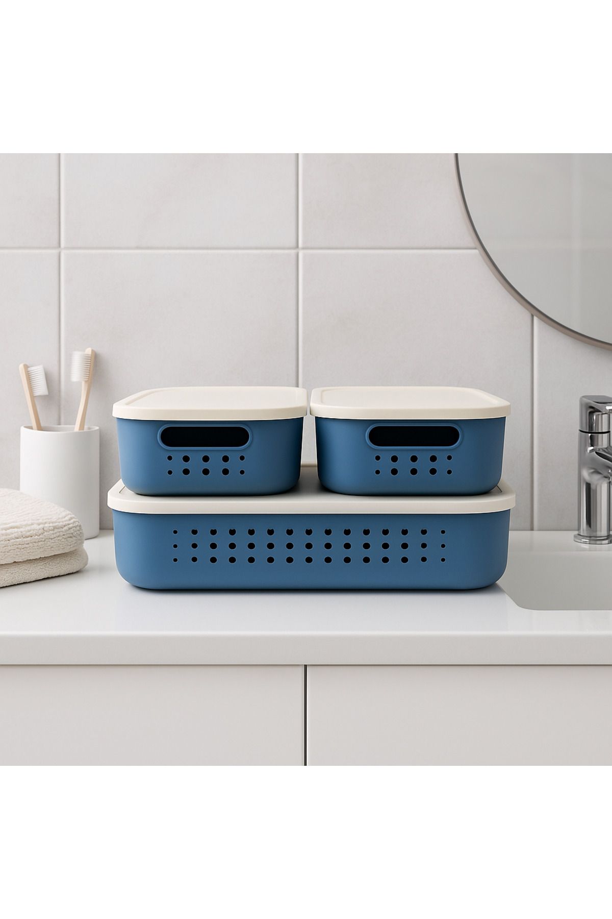 Lova Bubble Delikli Sepet Kutu Organizer Set