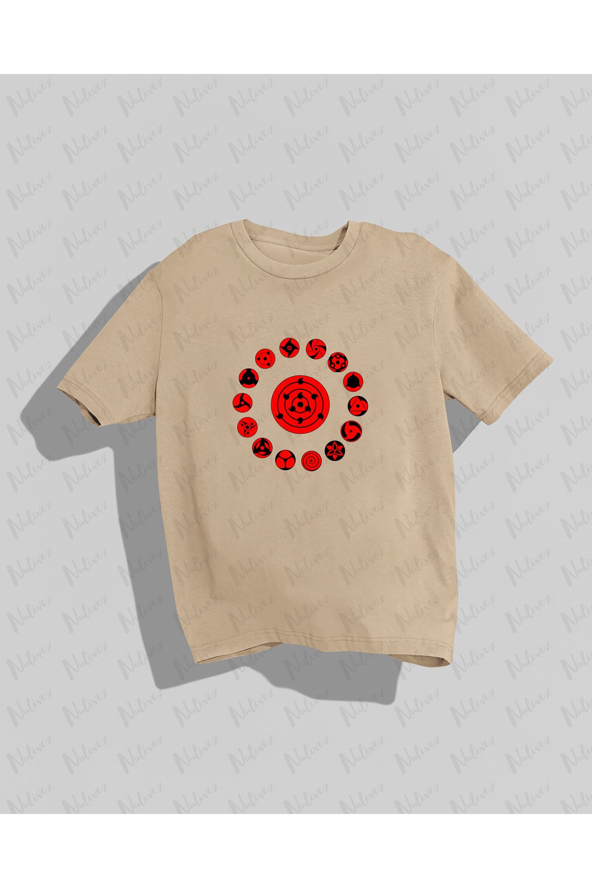 Nulivez NARUTO Tasarımı Baskılı Yüksek Kalite Kompakt Unisex Oversize T-Shirt
