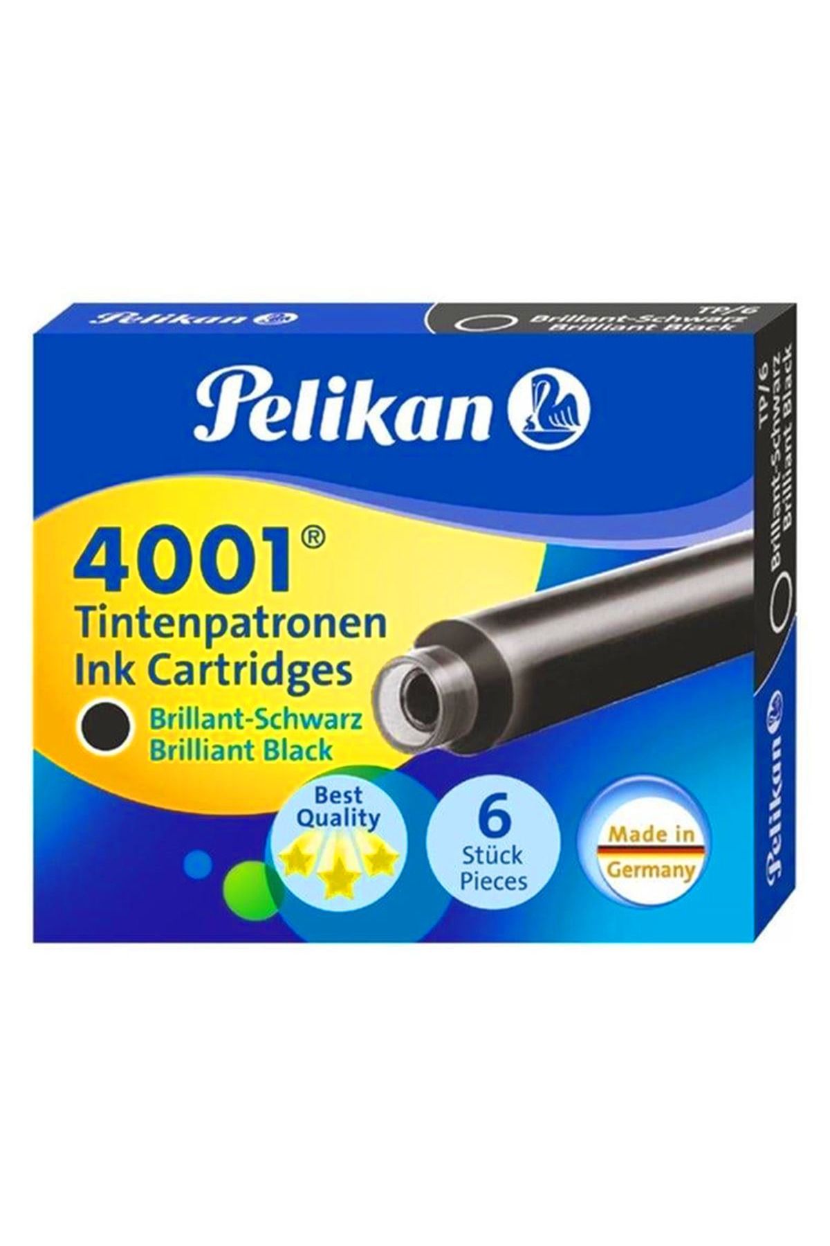 Pelikan DOLMA KALEM KARTUŞU KISA SİYAH 6 LI PAKET 4001
