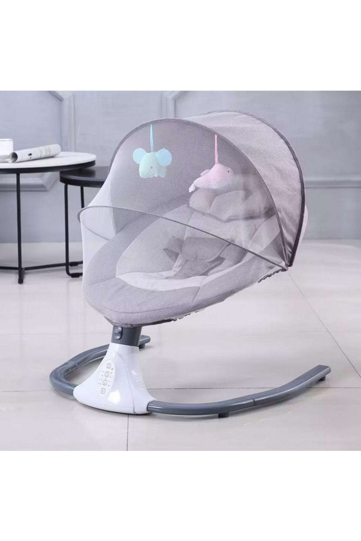 ROHS-Multifunctional Electric Swing, Bluetooth, Remote Control, Built-in Music and Folding Roof 2