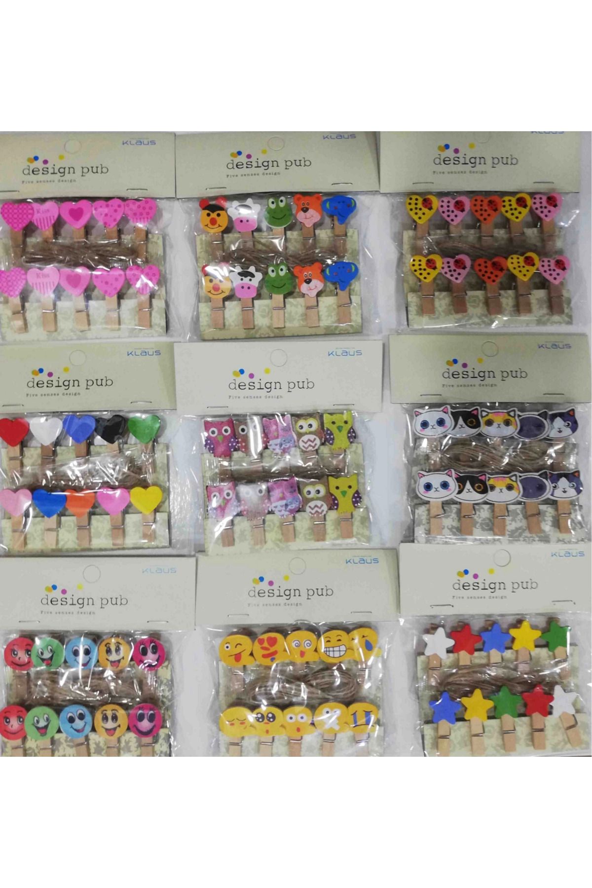 Yuba Avm 10'lu Şekilli Ahşap Mandallar 3.5cm (10'lu Set-10 Paket)
