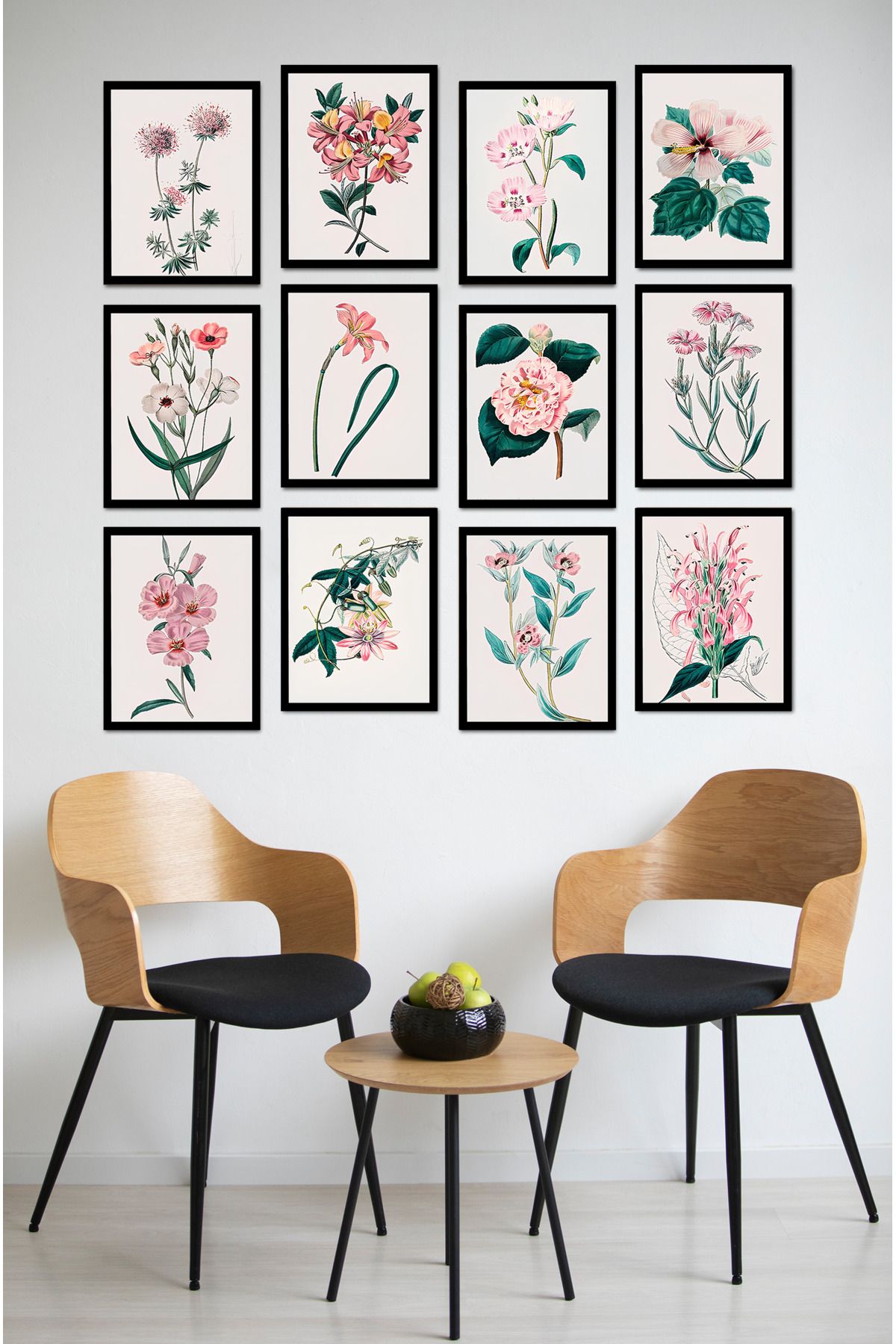 kutuTR Dekorize Mdf Tablo Seti 12 Parça - Salon Oturma Odası İçin Duvar Dekoru Çerçeve Görünümlü ONK SERİ
