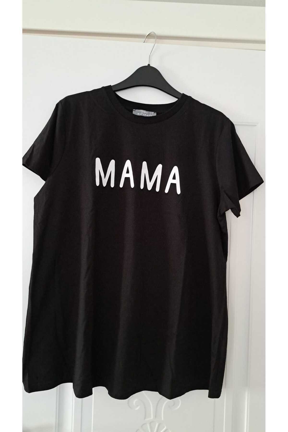 MEGHAN L.A Hamile Önü Baskılı Pamuklu Kumaş Tshirt
