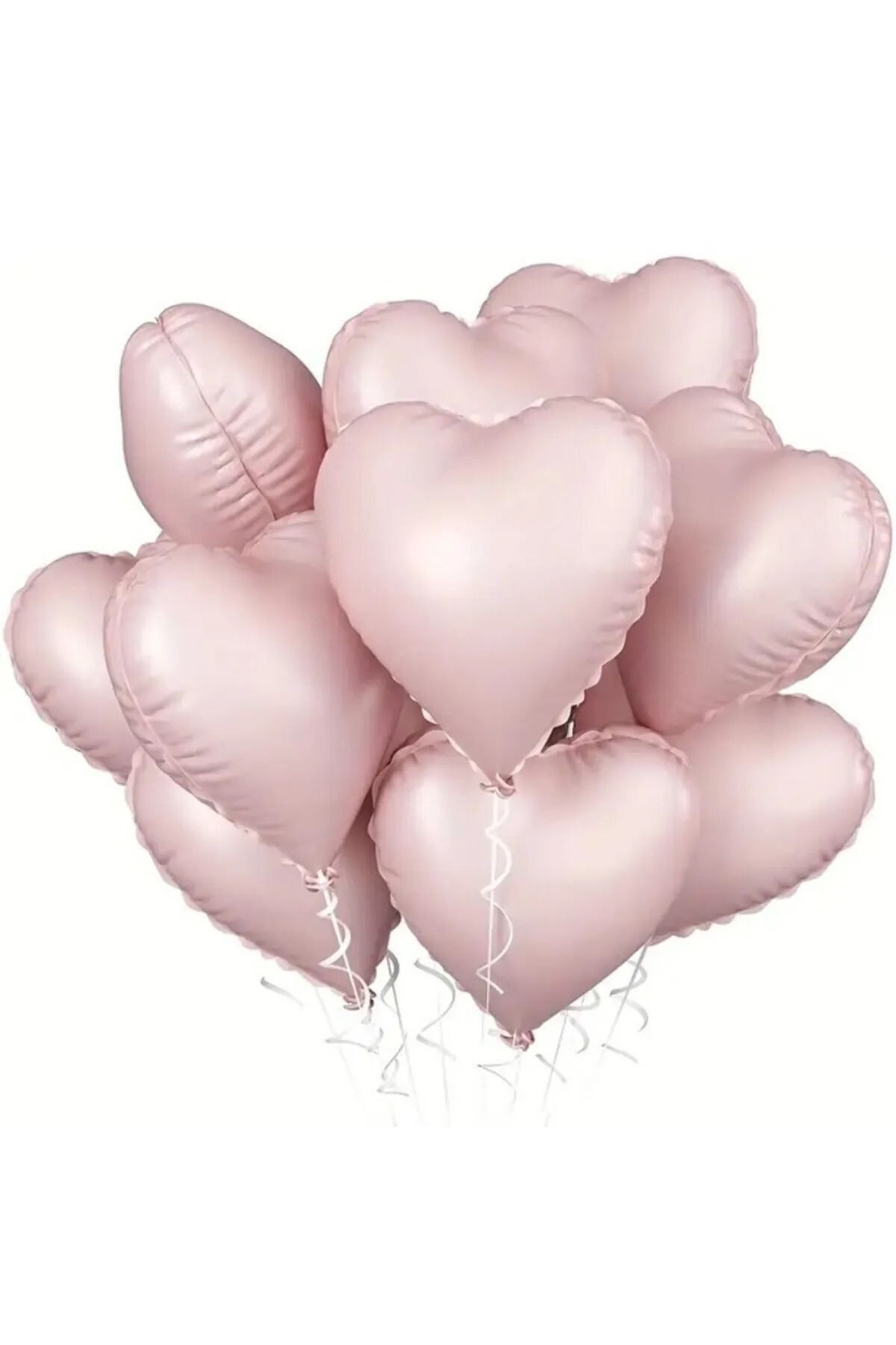 tedaks 5 Adet 18 inç 45 Cm Retro Kalp Folyo Balon Soft Pembe