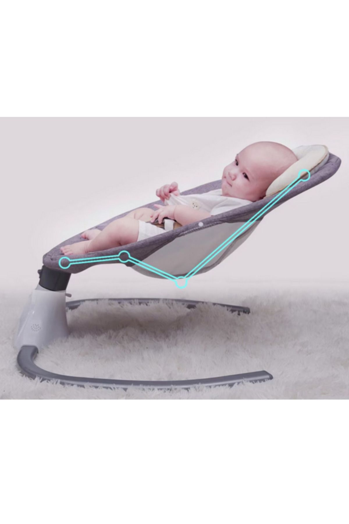 ROHS-Multifunctional Electric Swing, Bluetooth, Remote Control, Built-in Music and Folding Roof 3
