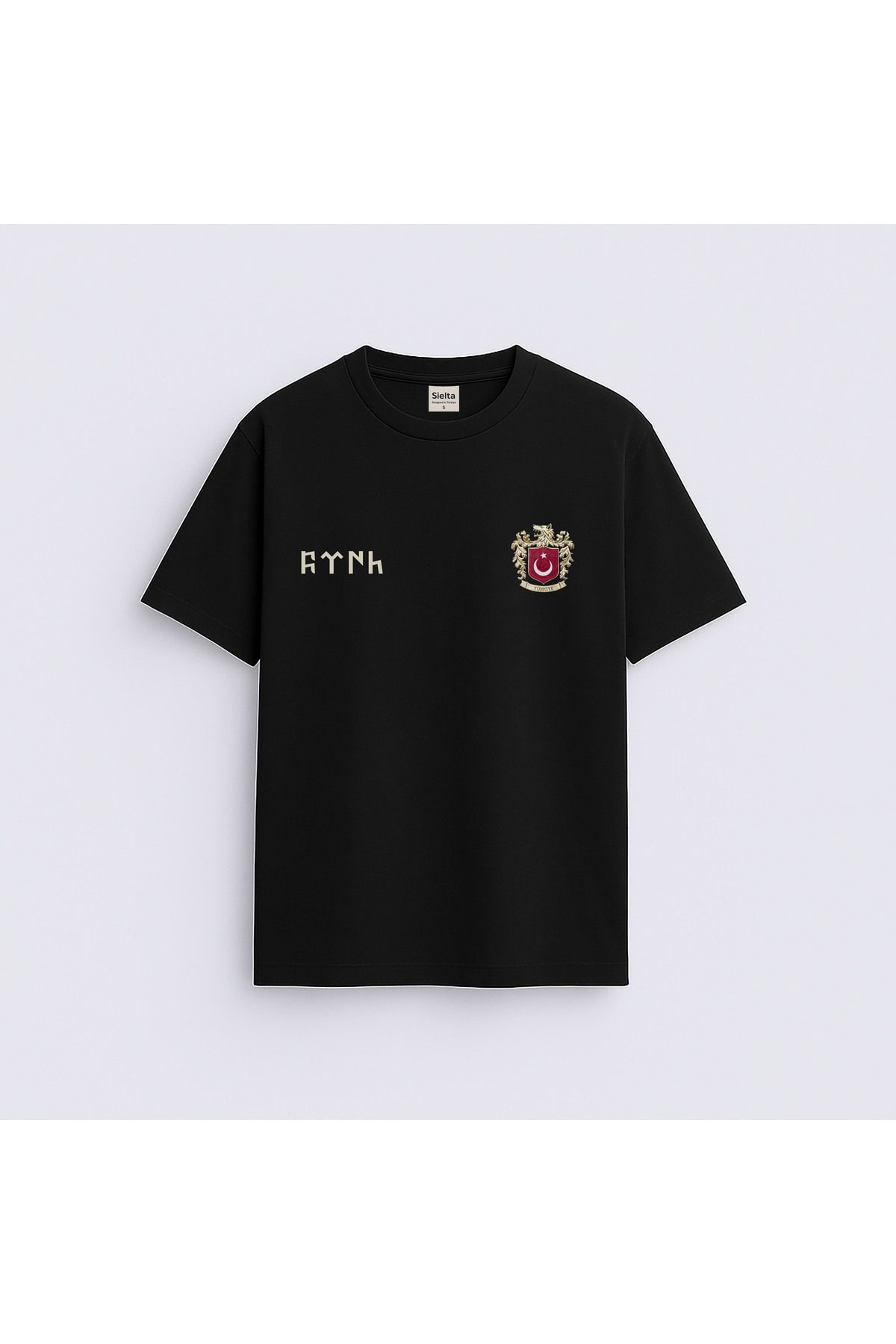 sielta Türk Bozkurt Logo Baskılı Bisiklet Yaka Çocuk Yetişkin Tişört T-hsirt
