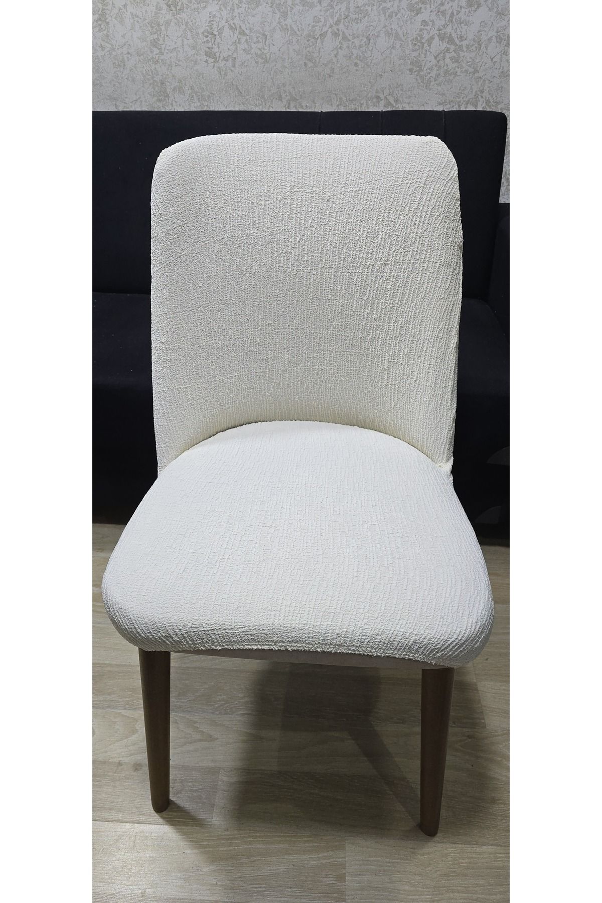 Rişte Home 8 li A Kalite Jakarli Ağaç Desen Yüksek Kaliteli Esnek Lastikli Oval Sandalye Kılıfı 8 Adet
