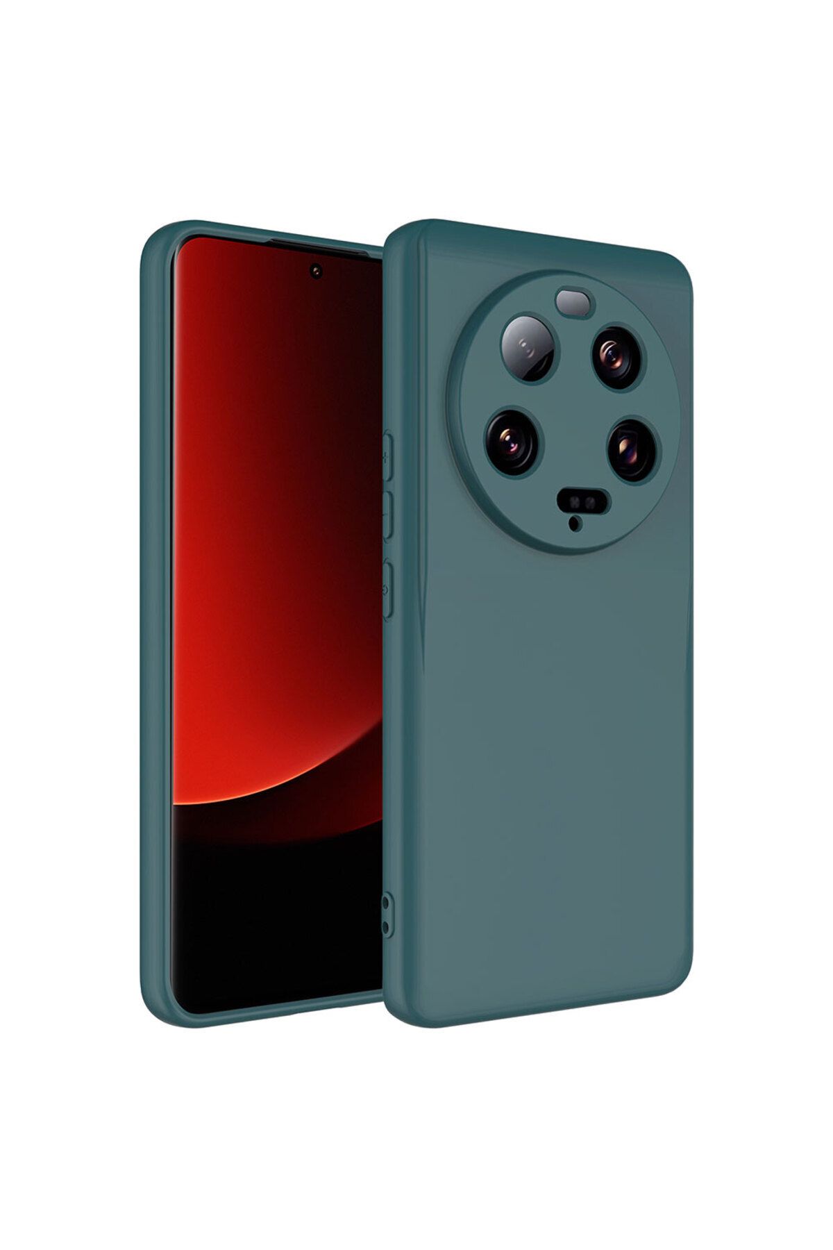 Nevarium Mi 13 Ultra Kılıf Lansman İçi Kadife Kamera Korumalı Mara Silikon Kılıf - Koyu Yeşil