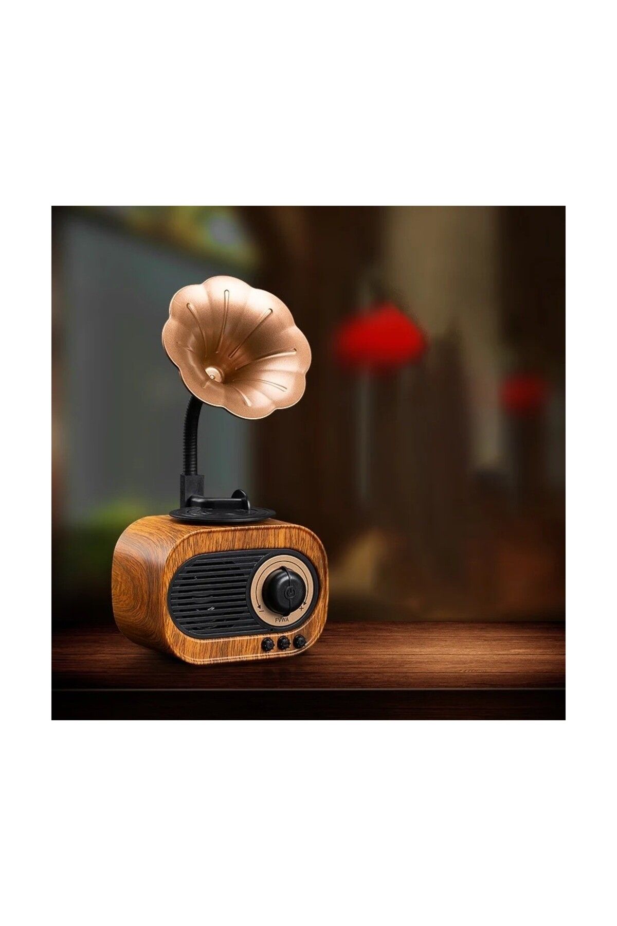 Zaffon AsonPlus Nostaljik Dekoratif Mini Radyo Gramofon Bluetooth Hoparlör Fm USB Sd Yüksek Ses Speaker