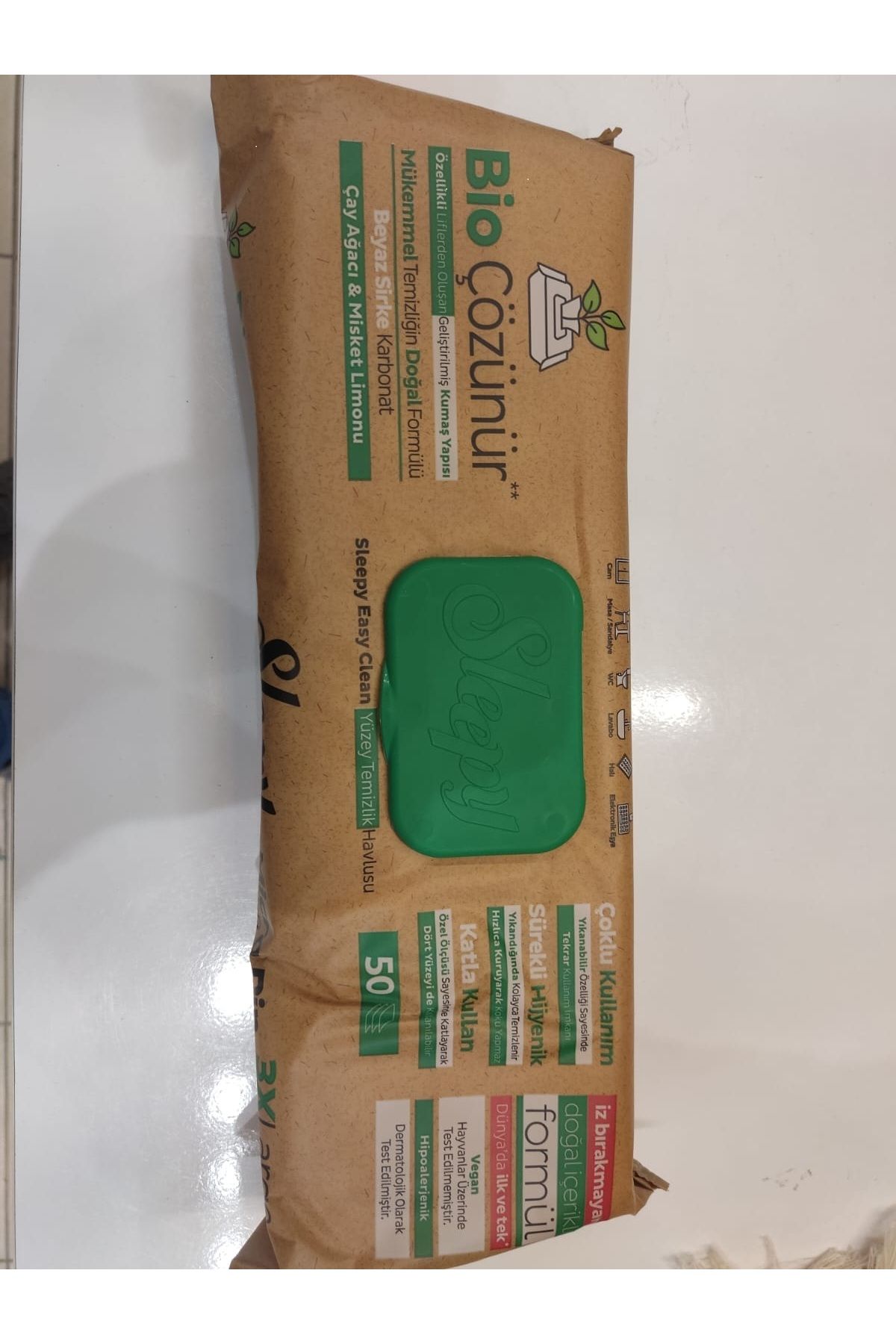Global Ersat Sleepy Easy Clean Bio Çözünür Misket Limonu Mopa Uyumlu Temizlik Havlusu 50 Yaprak