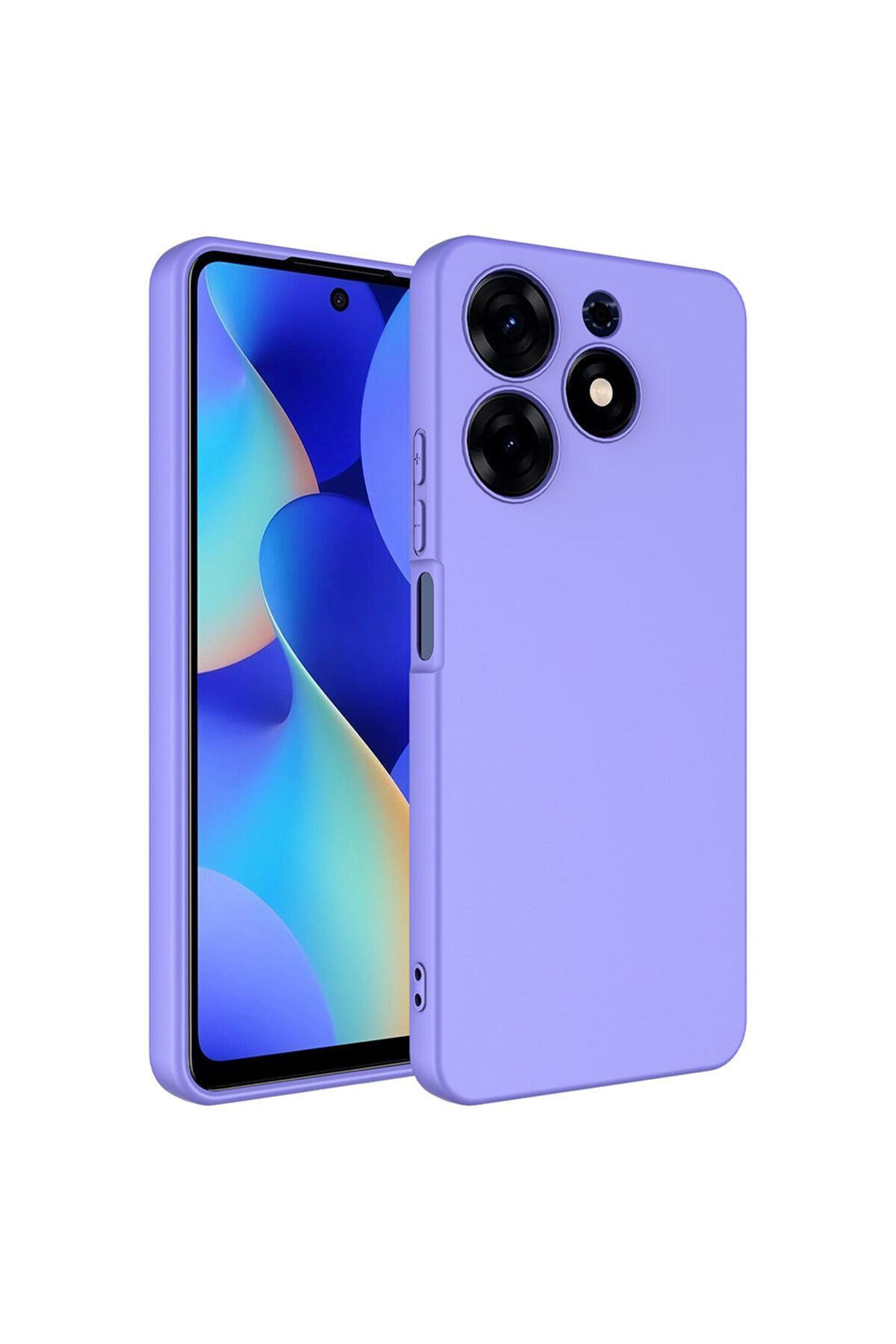 Nevarium Tecno Spark 10 Pro Kılıf Lansman İçi Kadife Kamera Korumalı Mara Silikon Kılıf - Lila