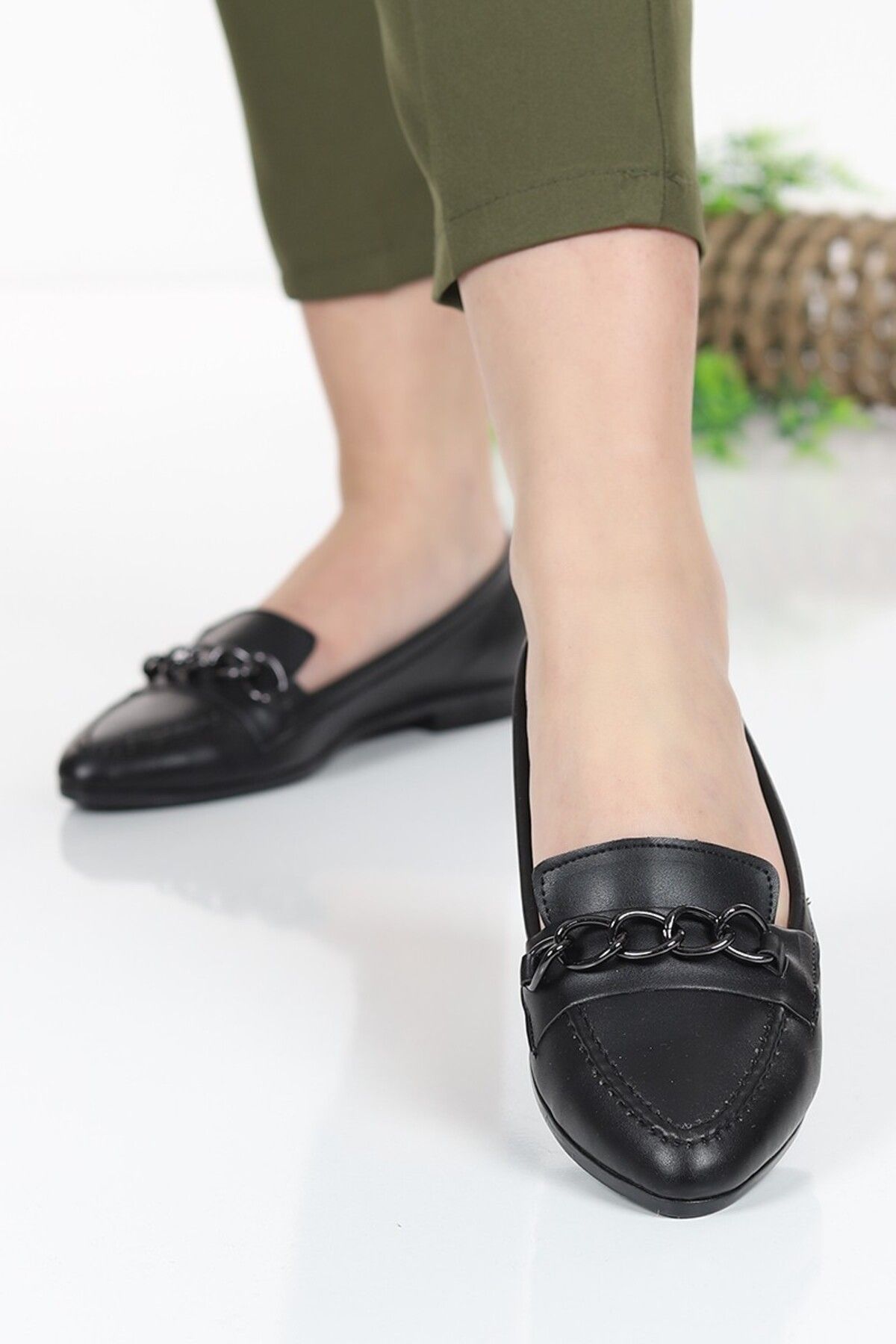 apelles Shoes Kadın Günlük Zincir Tokalı Babet