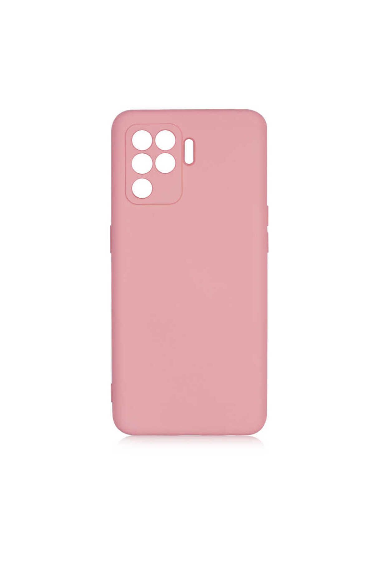 Nevarium Reno 5 Lite Kılıf Lansman İçi Kadife Kamera Korumalı Mara Silikon Kılıf - Pembe Açık