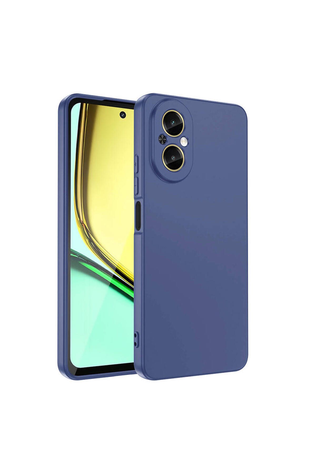 Nevarium Realme 12 Lite Kılıf Lansman İçi Kadife Kamera Korumalı Mara Silikon Kılıf - Lacivert
