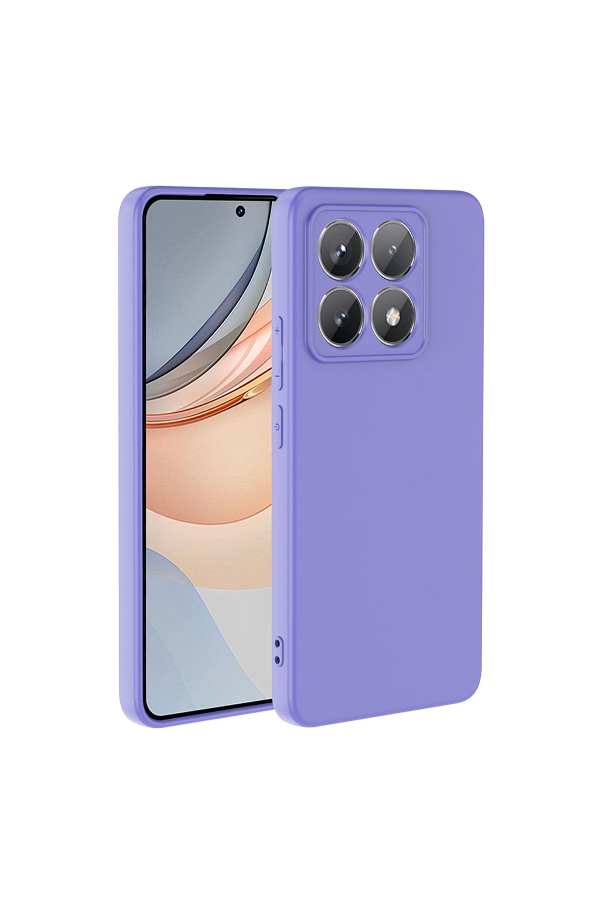 Nevarium Xiaomi 14T Kılıf Lansman İçi Kadife Kamera Korumalı Mara Silikon Kılıf-Lila