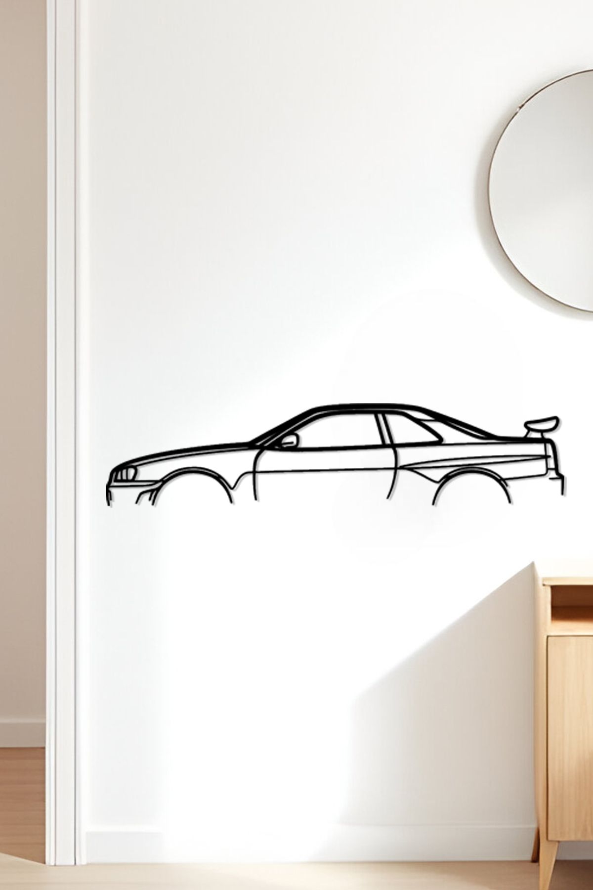 oalpo GTR R34 Modern Dekoratif Tablo, Dolap, Duvar ve Kapı Üzerine Uygun, 3D Baskı, 20cm