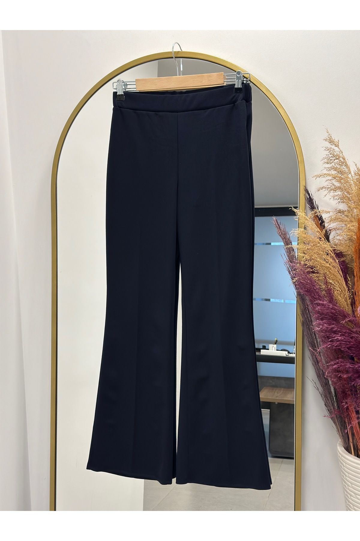 MİHRA STORE Ceyda İspanyol Paça Skuba Pantolon-MT1448 Lacivert