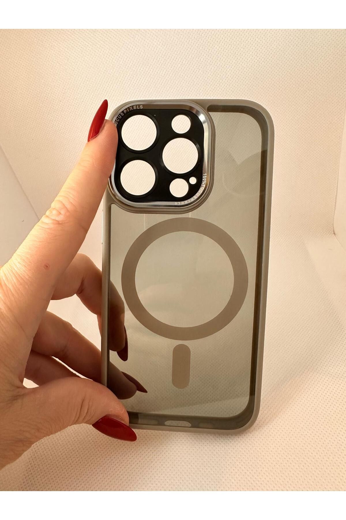 İZMİR ÖZER TEKNOLOJİ İPHONE 16 PRO FOCUS PİXEL MAGSAFE gri
