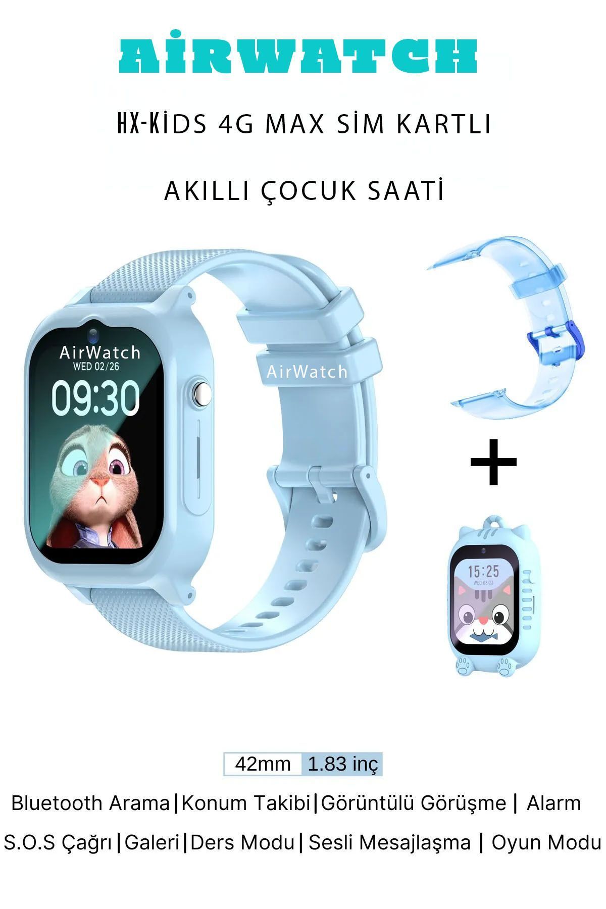 teknotrust HX 4G Max Sim Kartlı Harvox Akıllı Çocuk Saati Gps Konum Takibi Arama Konuşma 4G Destekli
