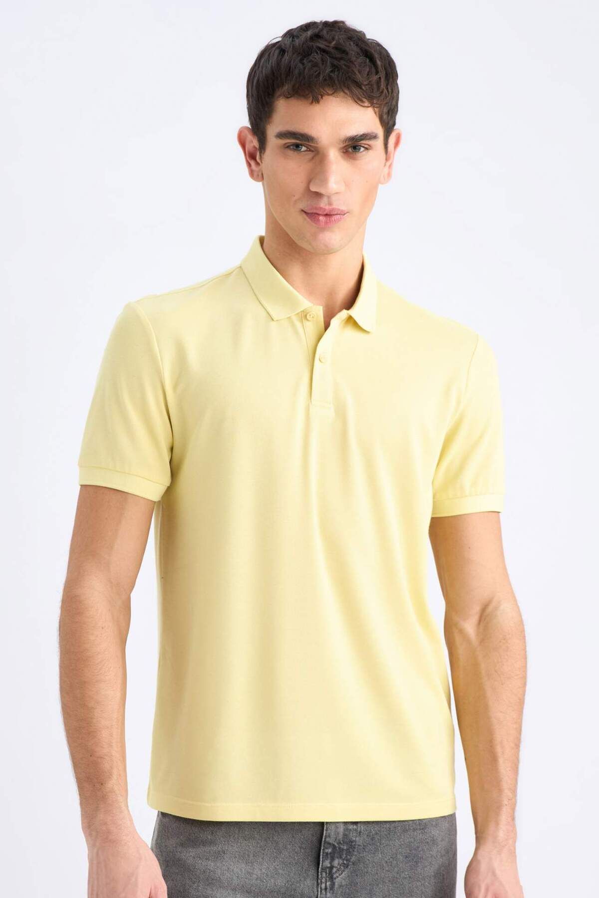 DeFacto Slim Fit Dar Kesim Kısa Kollu Pike Polo Tişört E1208AX25SM