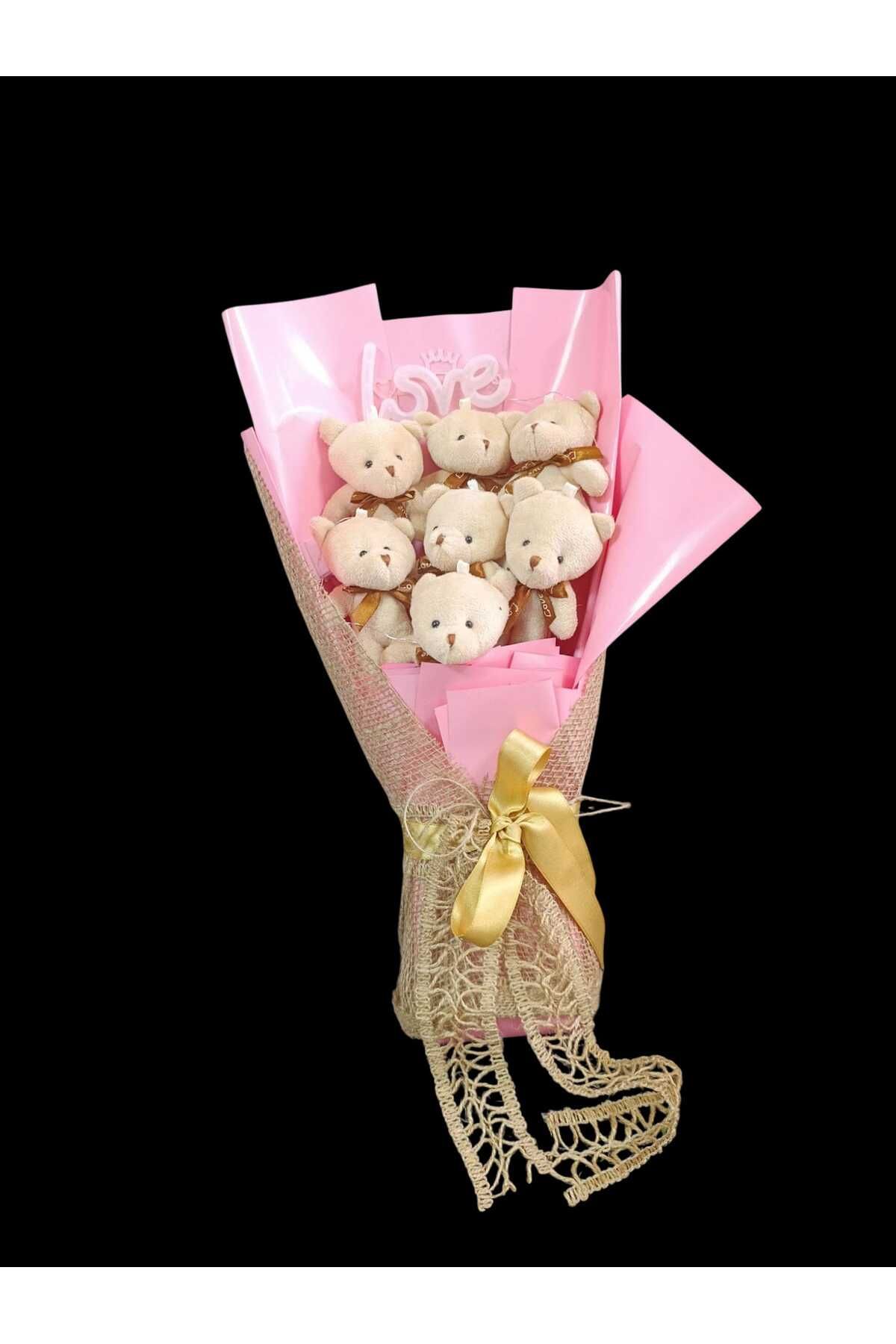 Mudu flowers Led Işıklı Ayıcık Buketi