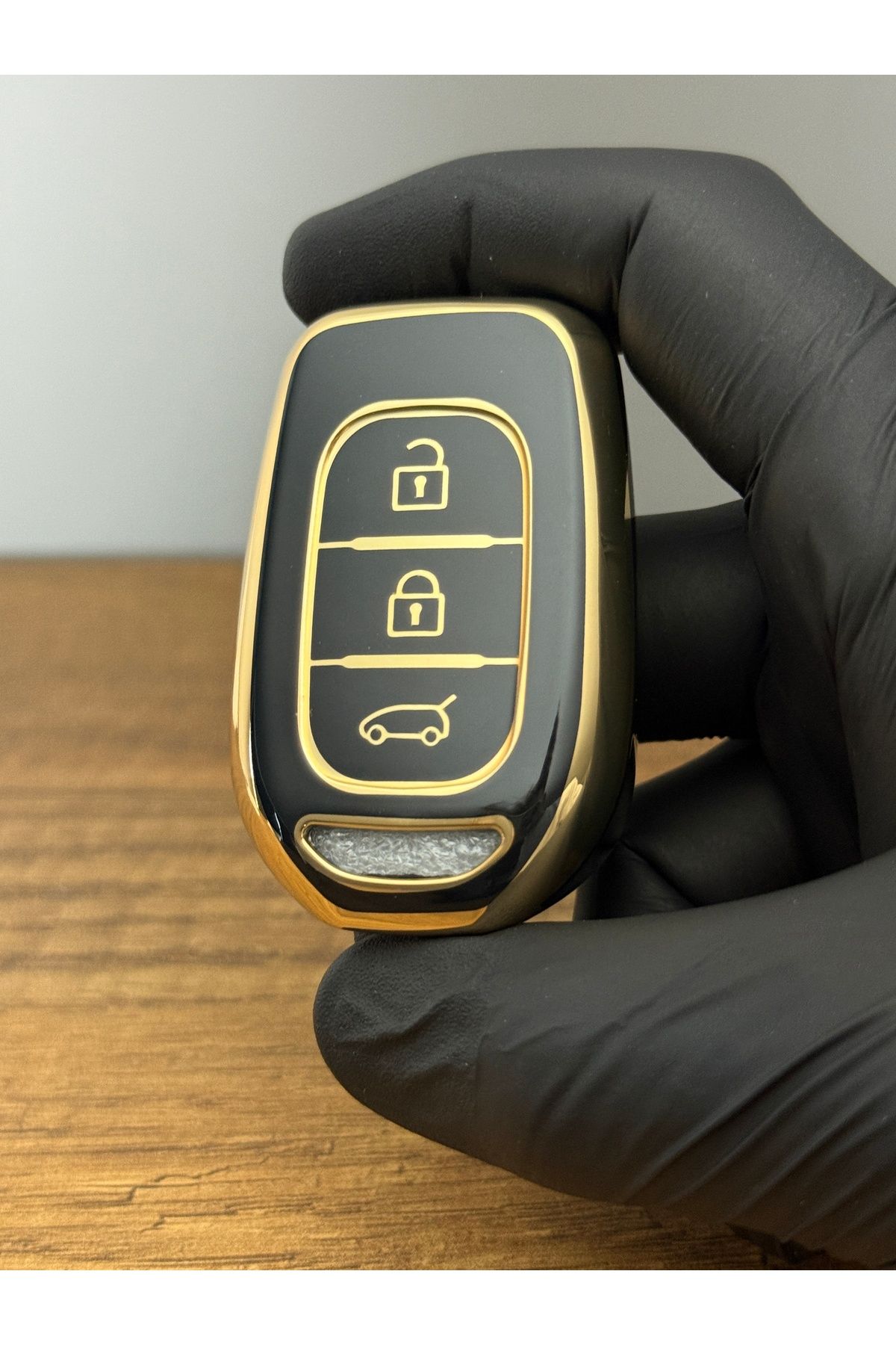 Mavi Keys Renault Symbol Sandero Trafic Megane4 Dacia Logan 3 Düğmeli Silikon Anahtar Kumanda Kılıfı Siyah