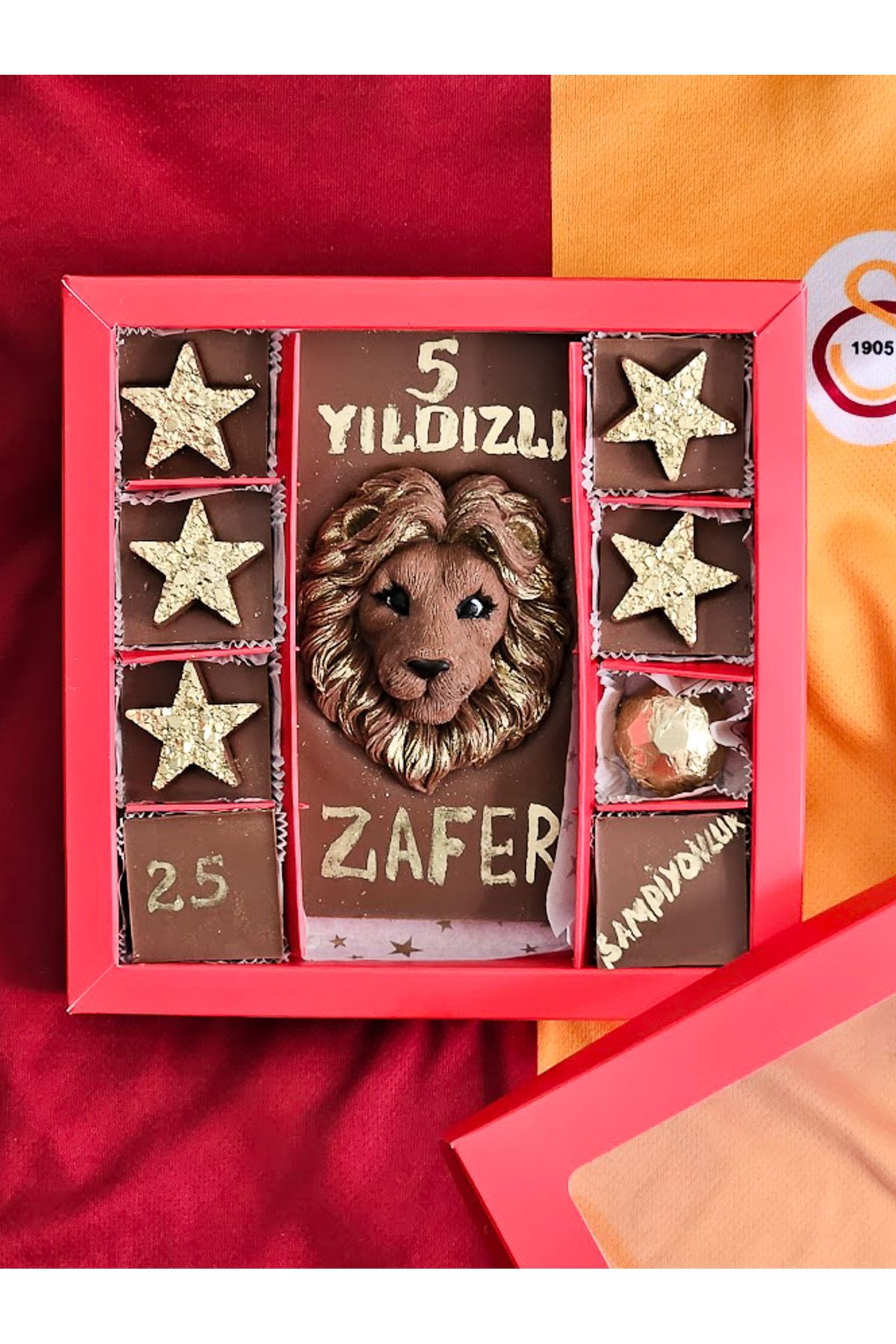 ksana choco Aslanlara Özel! 5. Yıldız Onuruna El Yapımı Şampiyon Seti BELÇİKA ÇİKOLATASI