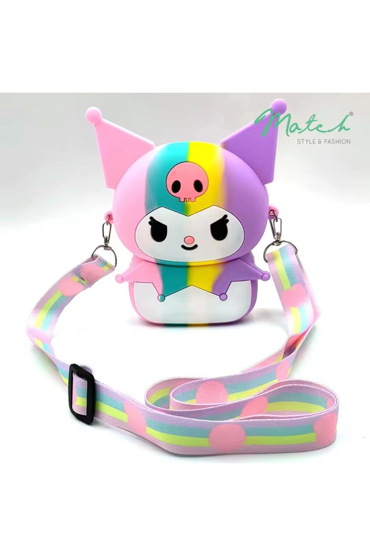 synshop Kuromi Kuromili Kedi Kulaklı Silikon Çanta Cüzdan Kadın Genç Kız Çocuk Bebek